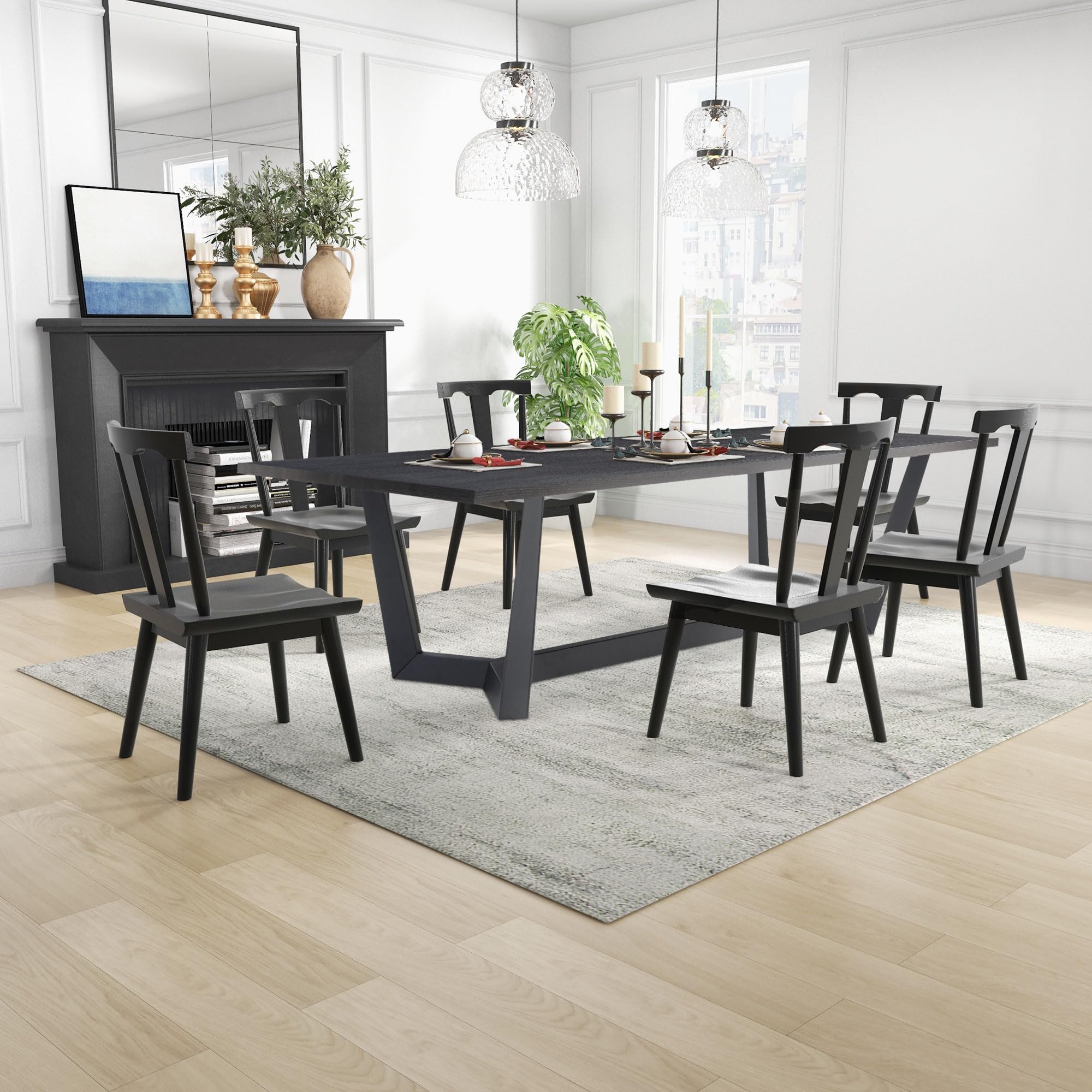 Modern Rectangle Wood Kitchen Dining Table