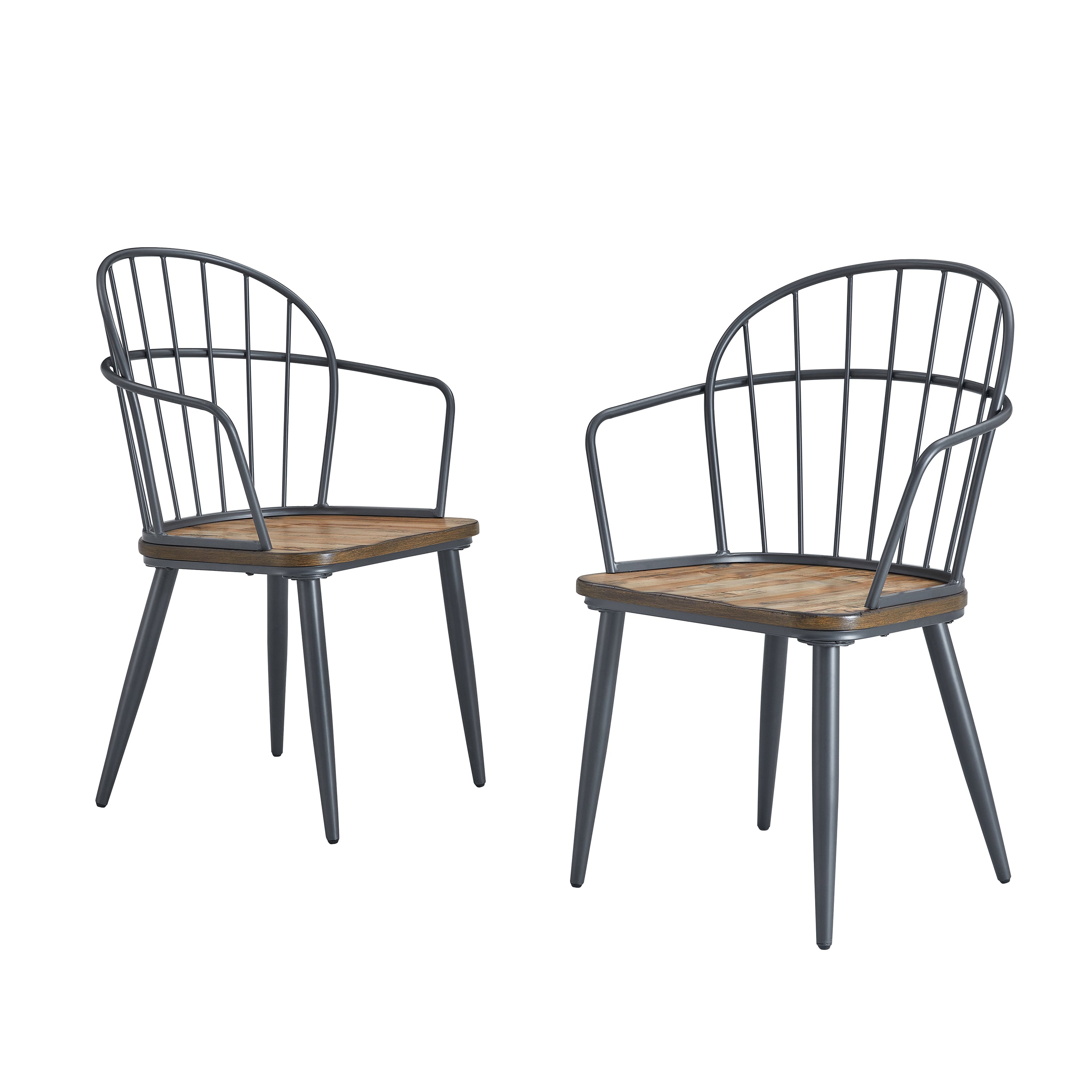 Indoor Dining Chair With Metal Legs (Set of 2)