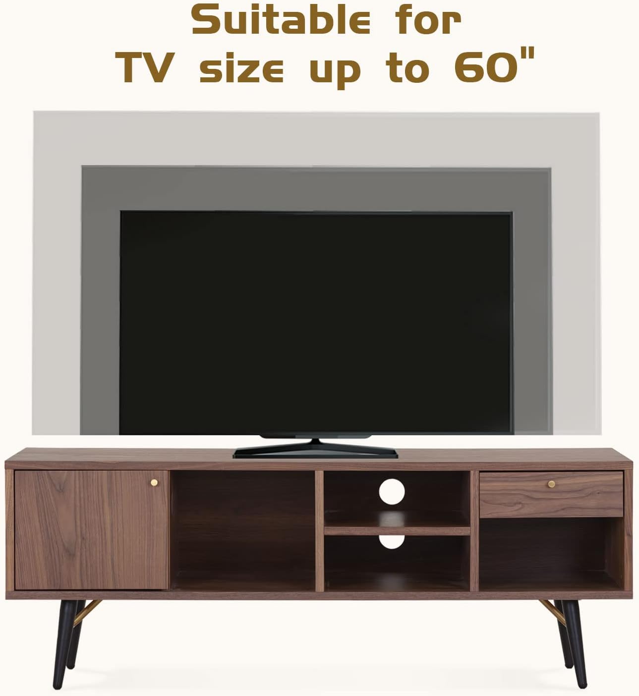 Mid-Century Modern Low Profile Media Console TV Stand