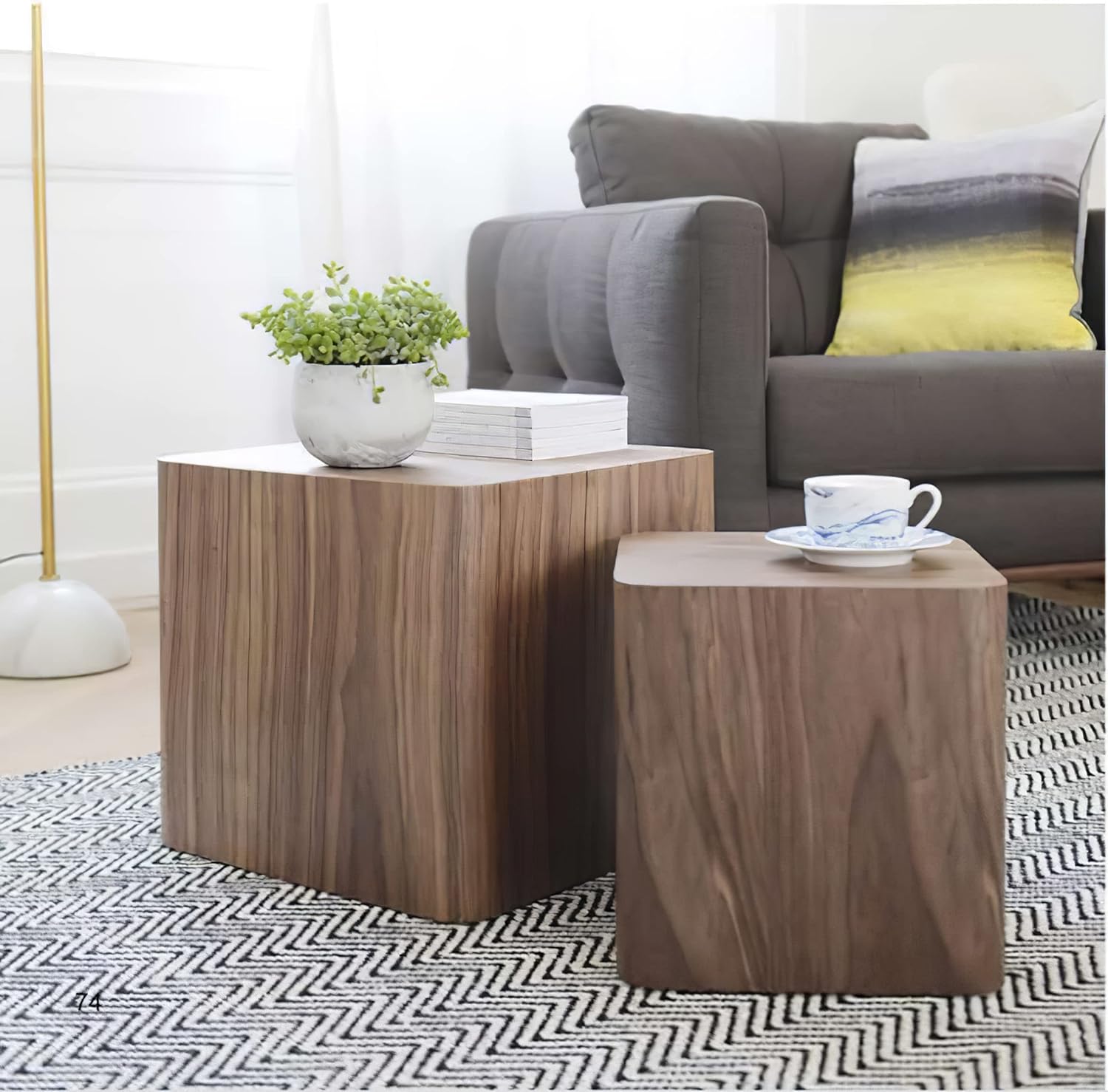 Walnut Nesting Coffee Table Set of 2