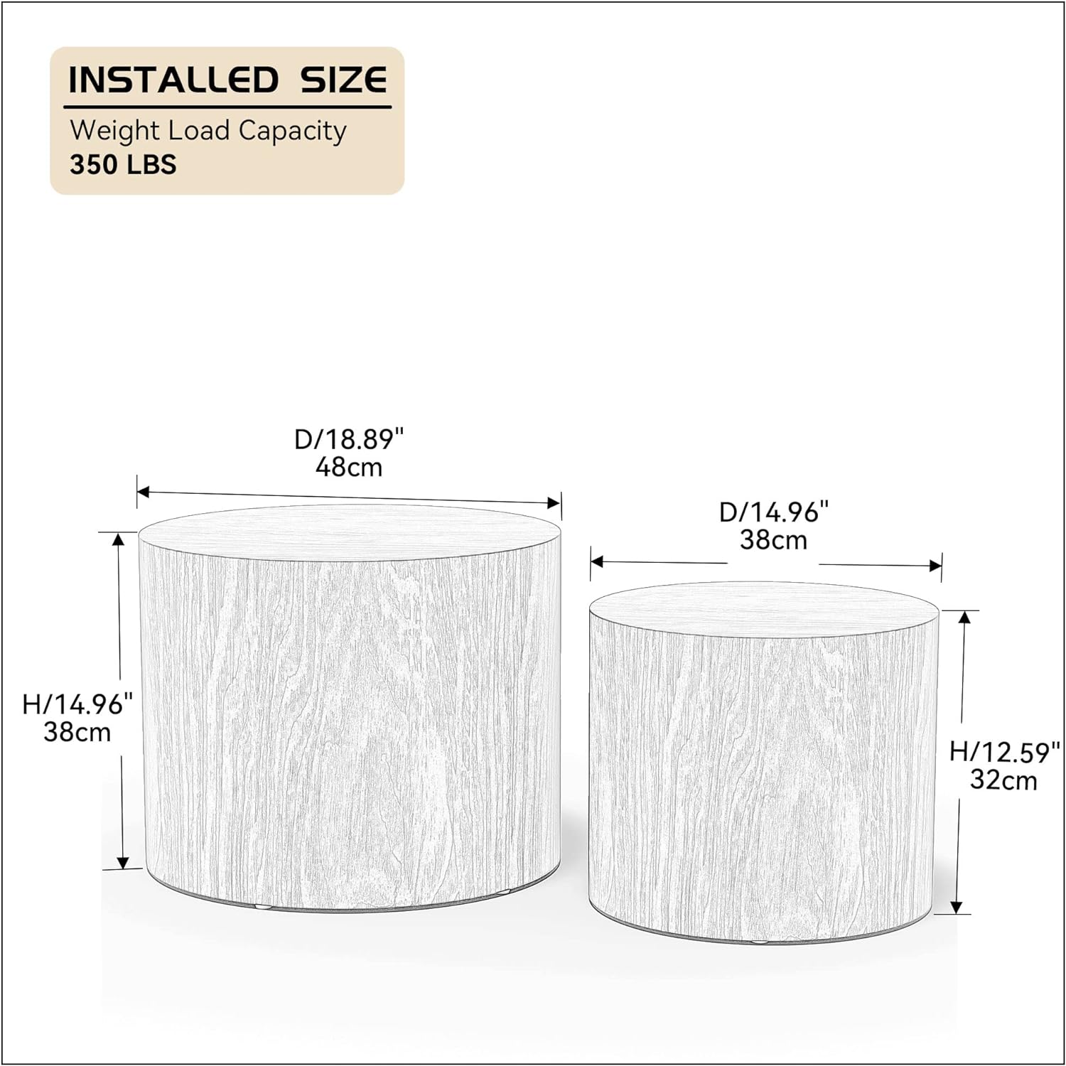 Nesting Coffee Table Set of 2