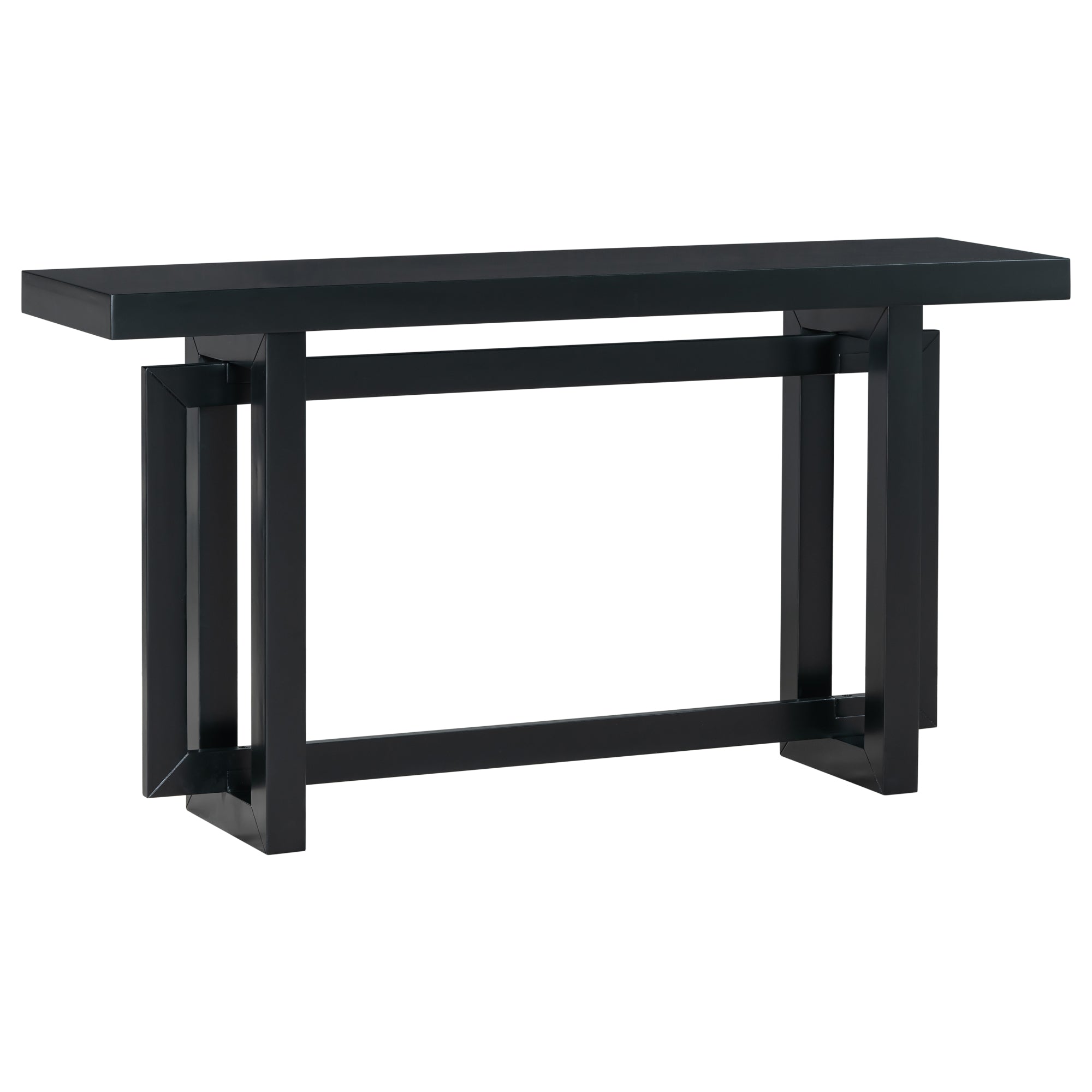 Contemporary Console Table with Wood Top