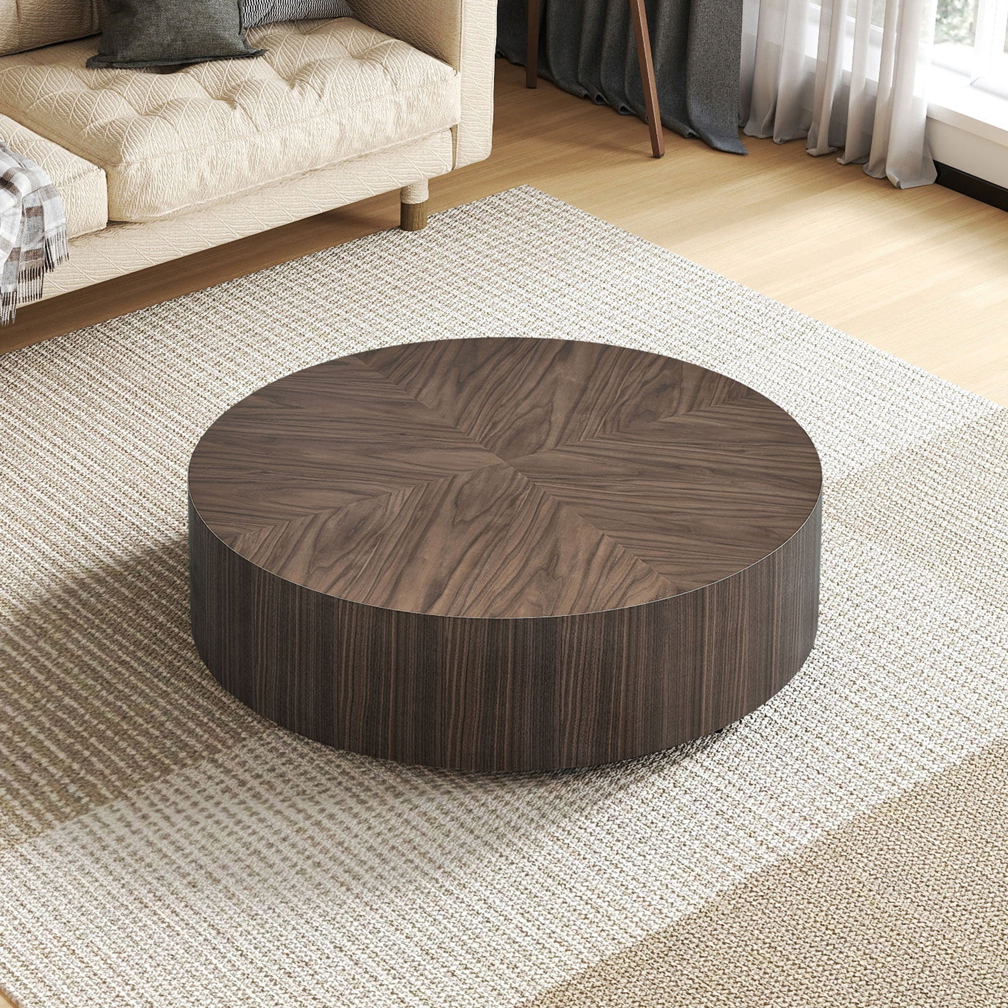 35.43 Inch Modern Round Coffee Table
