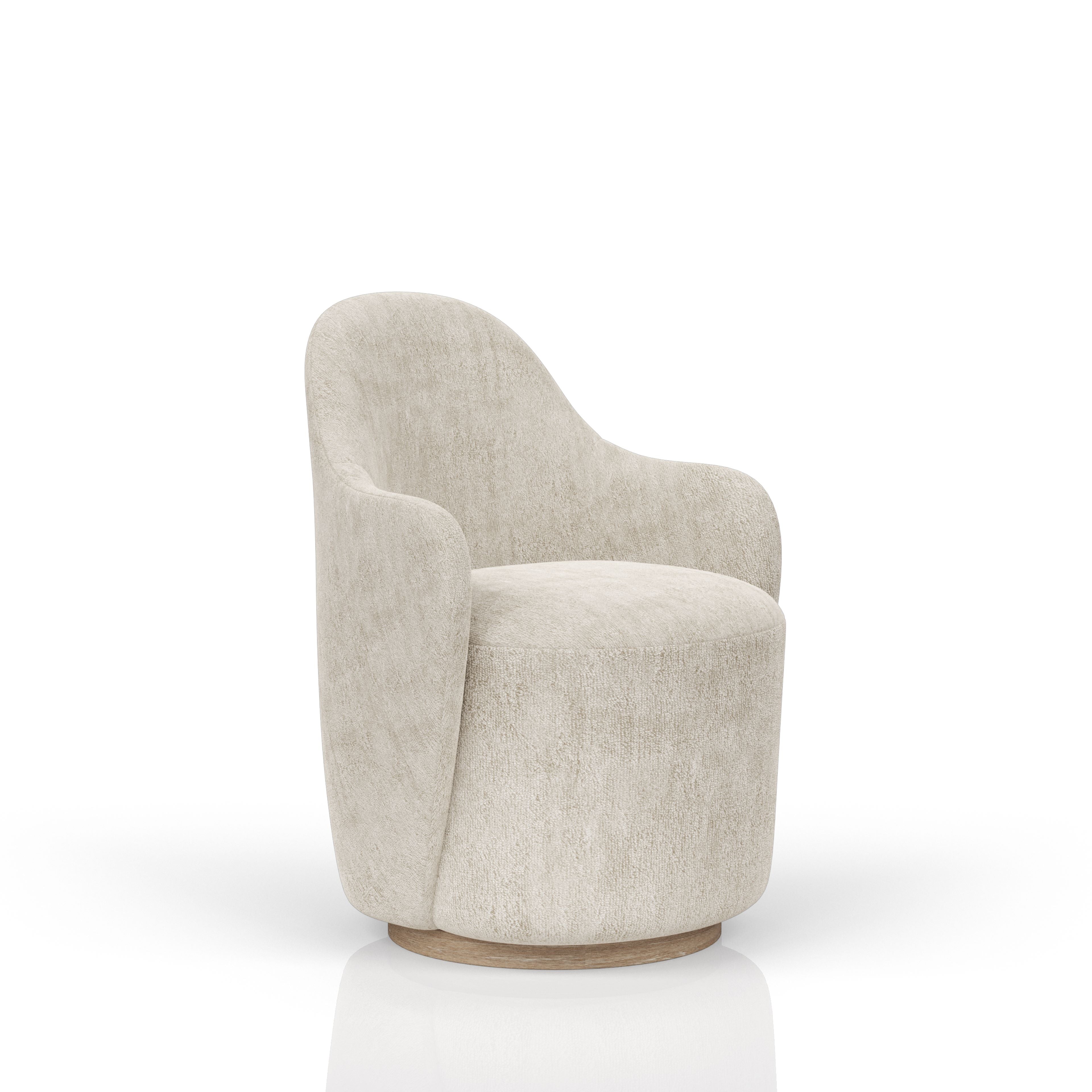 Cocoa and Ivory Swivel Barrel Chair
