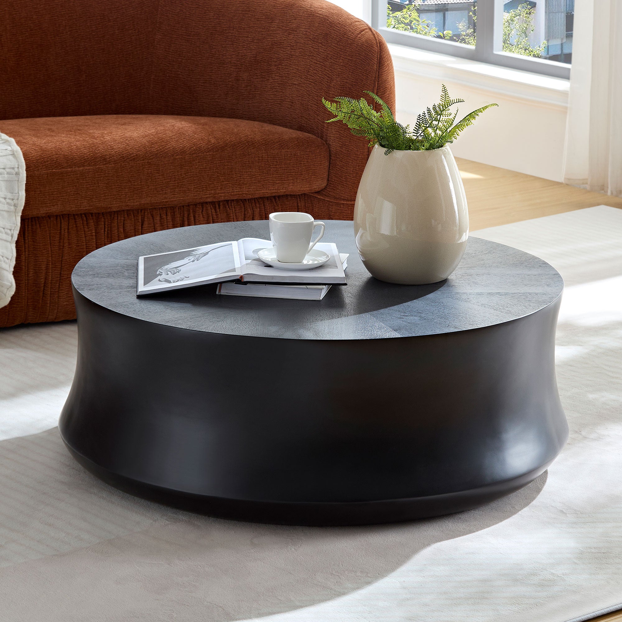 35.43 Inch Modern Round Coffee Table