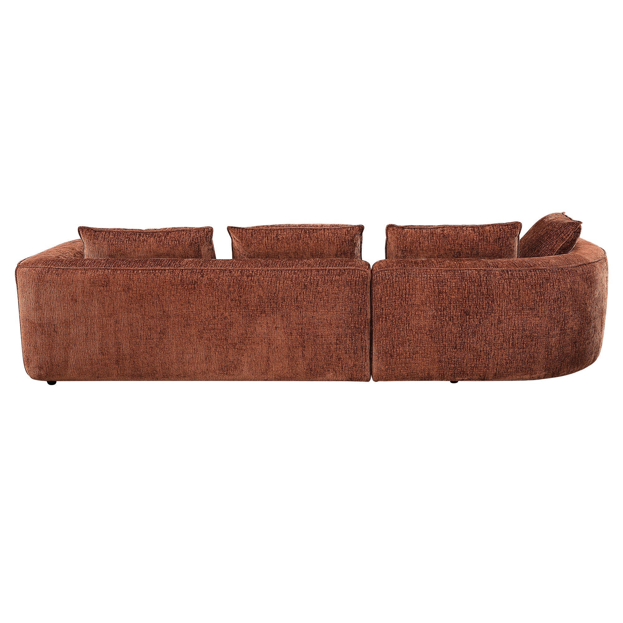 Rust Brown Chenille Sectional Sofa