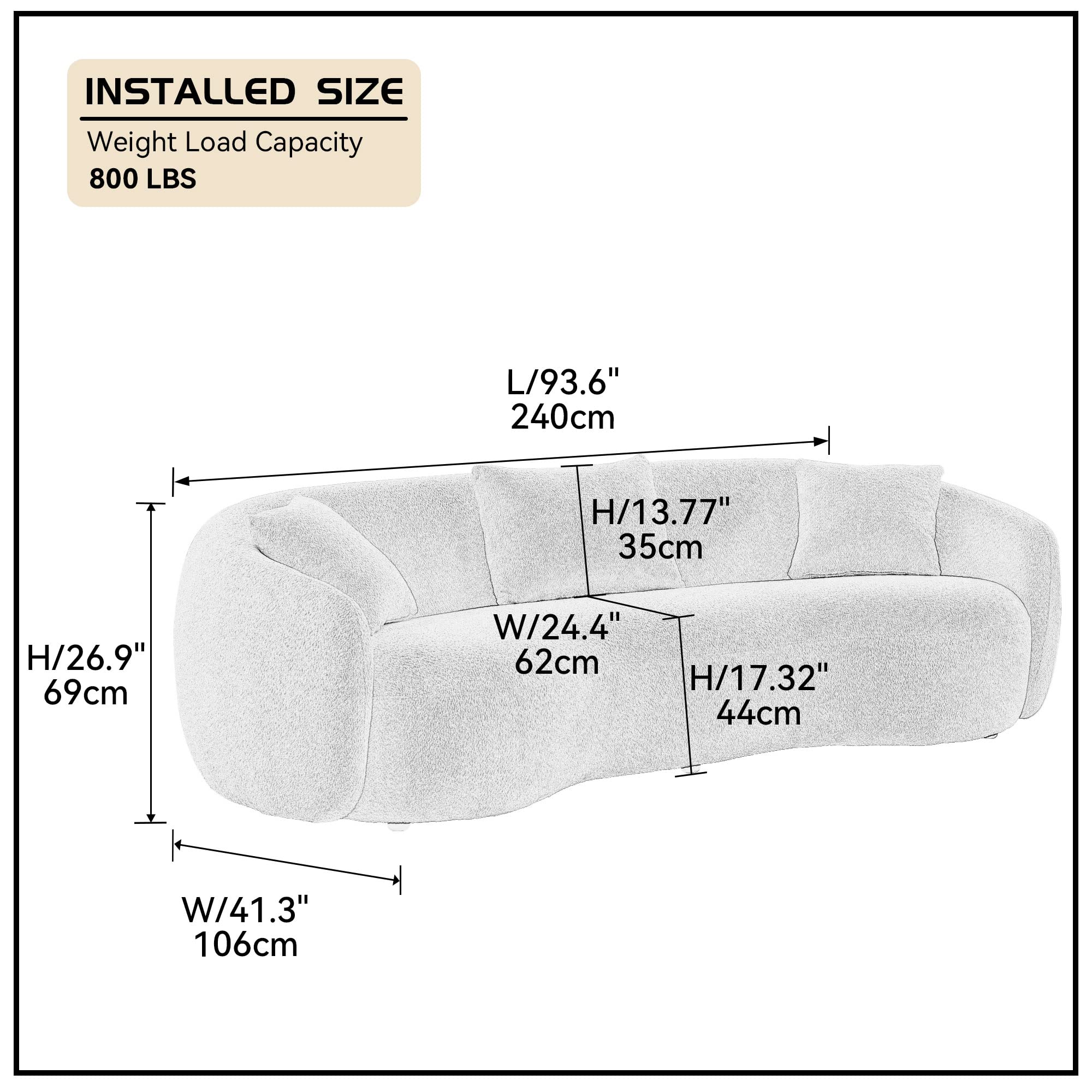 Curved Sofa (Blue)