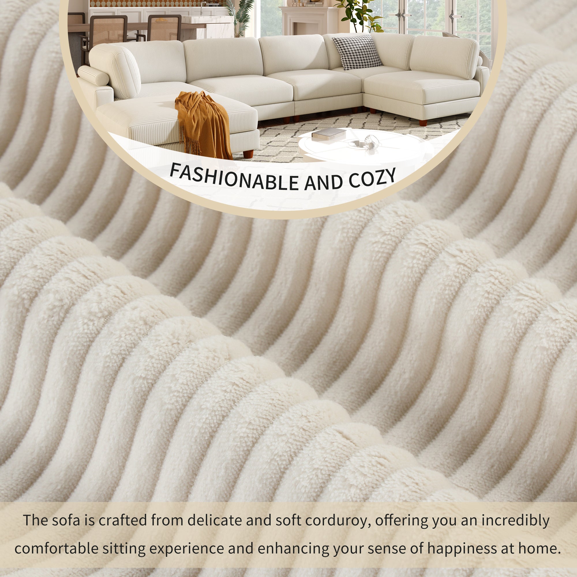 163''Modular Sectional Sofa,with Ottoman