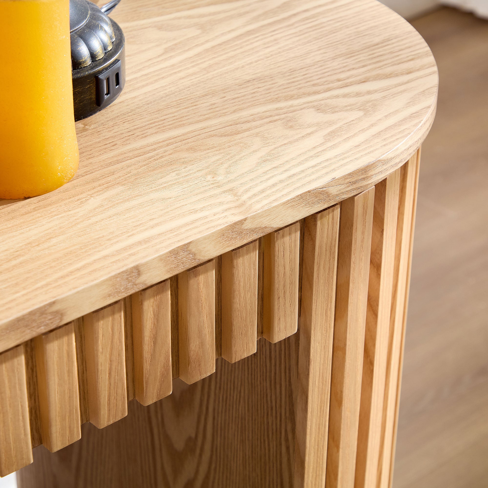 Modern Console Table With Drawer for Entryway with Unique Vertical Stripe Design for Living Room Hallway Foyer Entrance Study