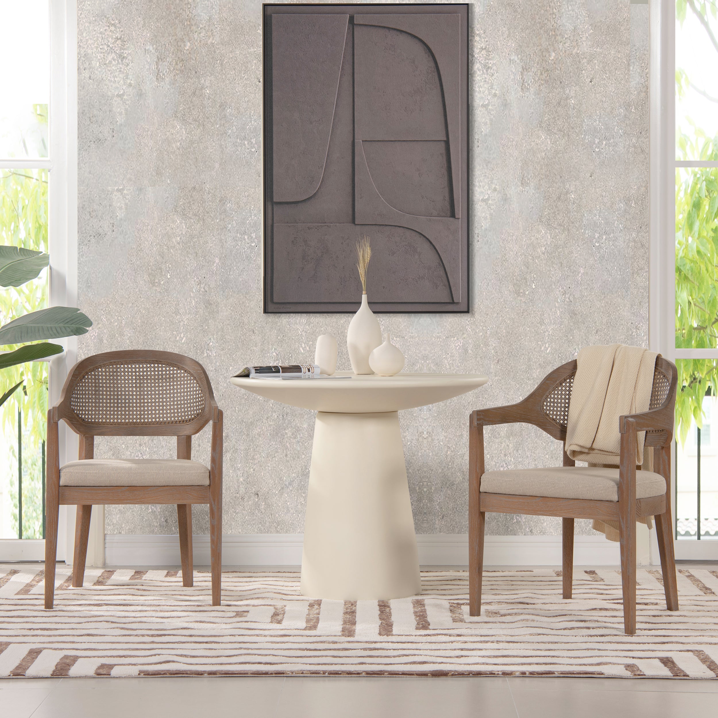 Americana Mid-Century Modern Cane Back Dining Chair