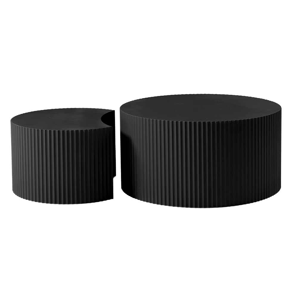 Nesting Coffee Table Set of 2(Crescent Neating-black)