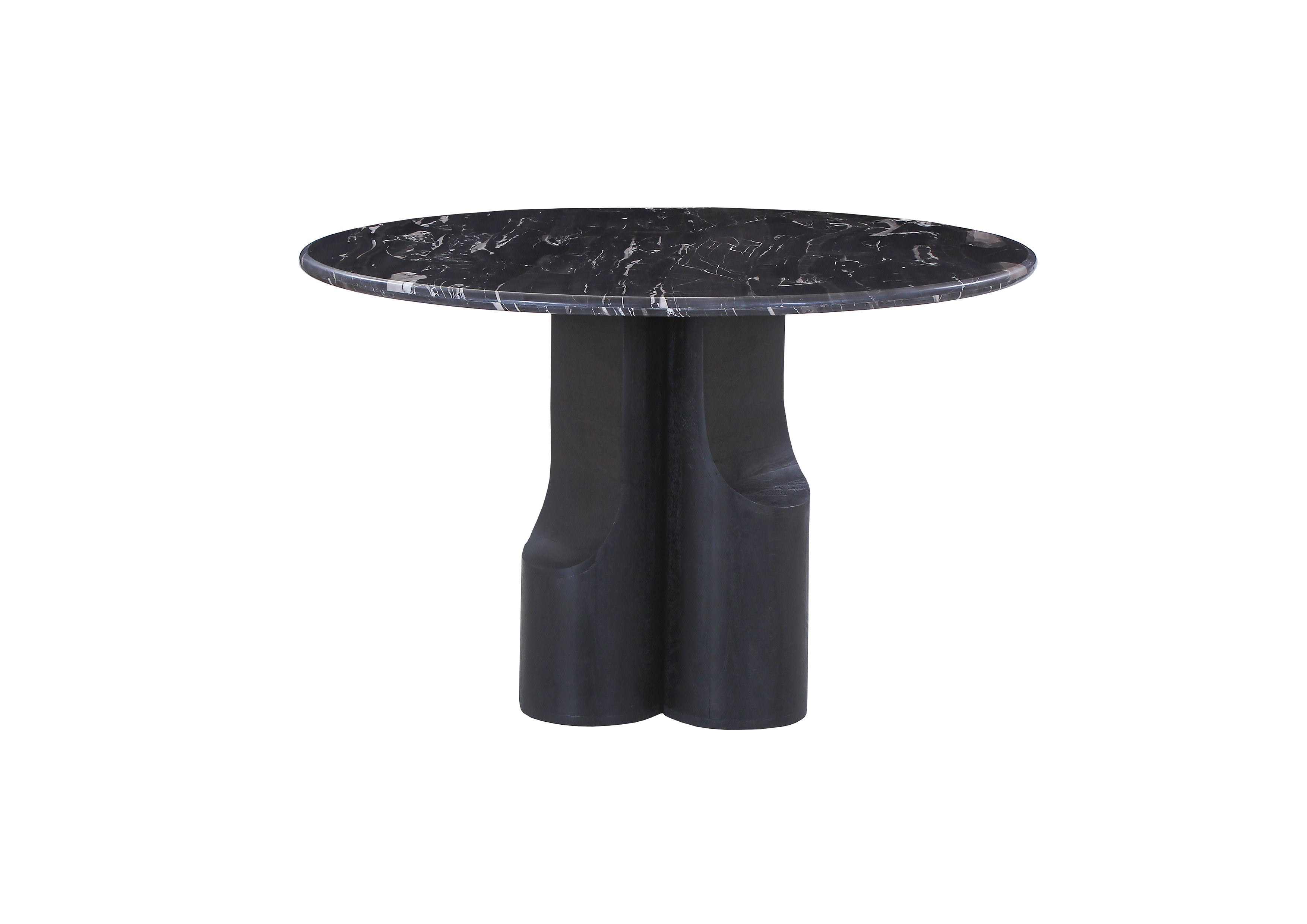 Natural Marble Top & Black Mercana Round Dining Table
