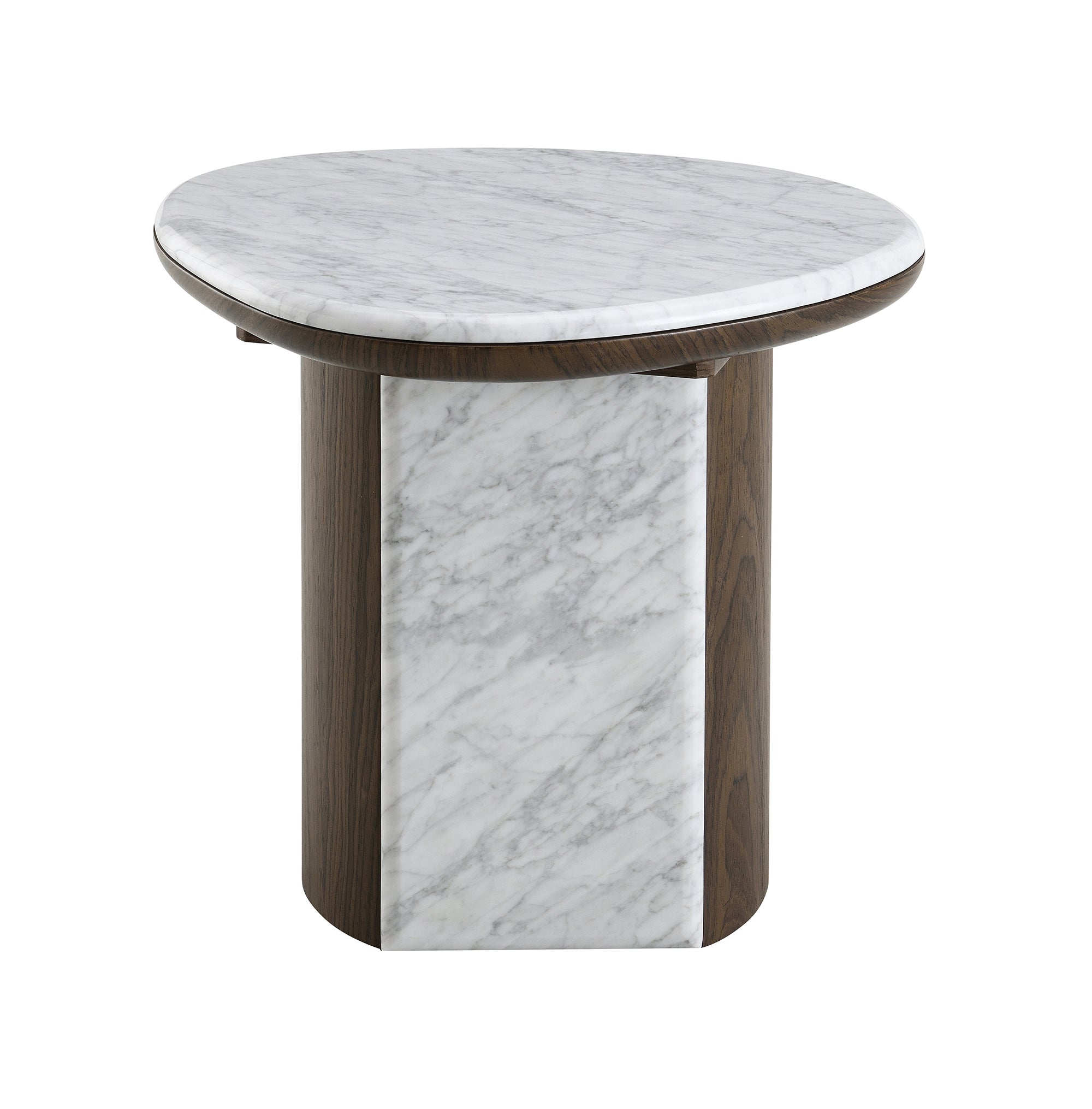 Haidar Natural Marble & Brown Coffee Table/End Table