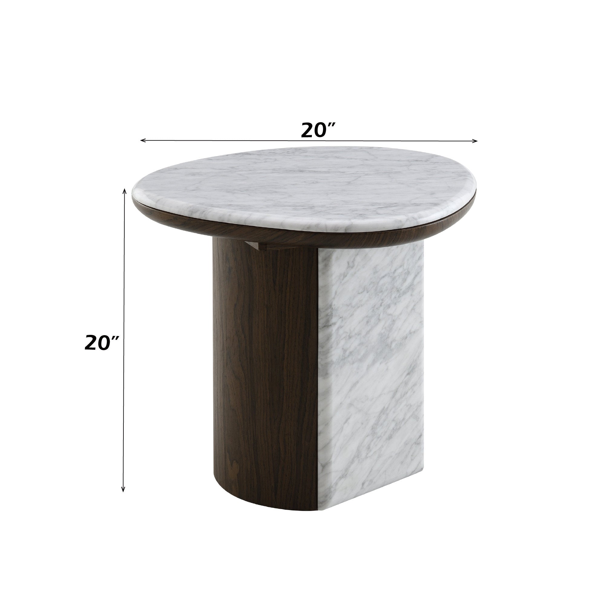Haidar Natural Marble & Brown Coffee Table/End Table