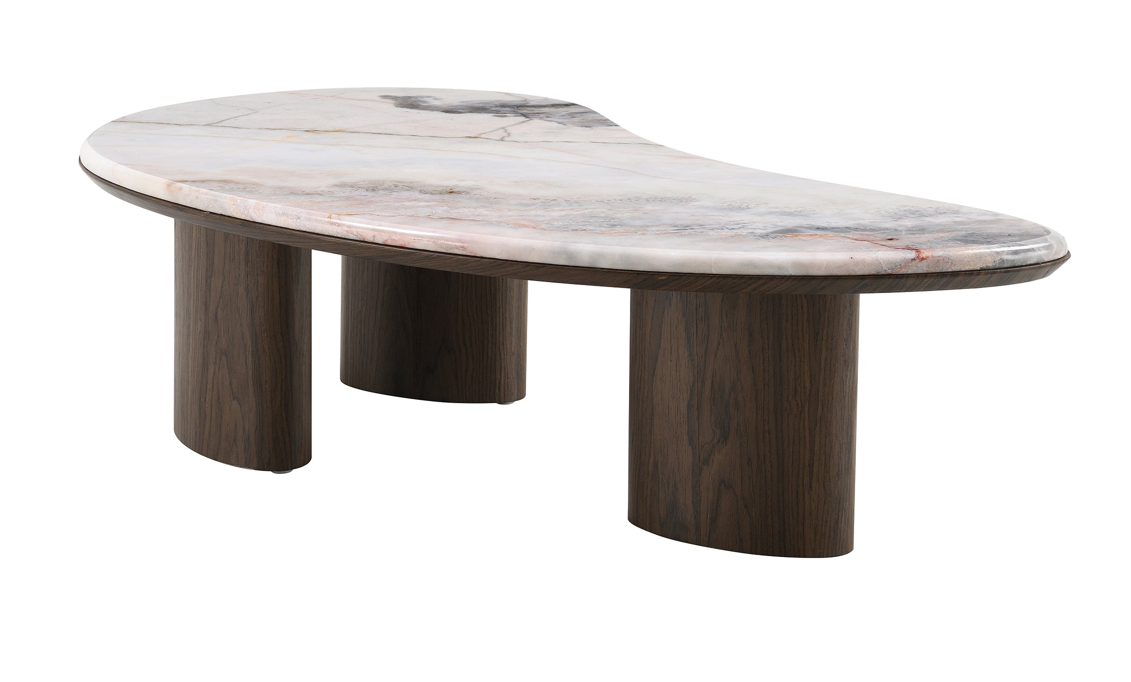 Hanale Natural Marble & Brown Coffee Table/End Table