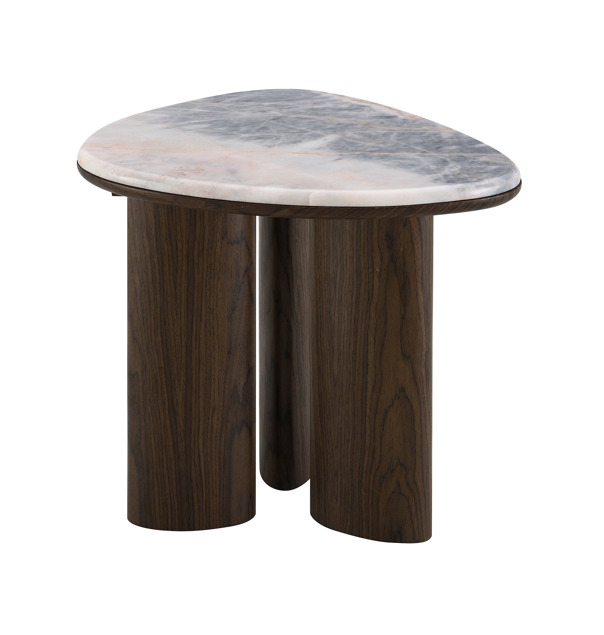 Hanale Natural Marble & Brown Coffee Table/End Table