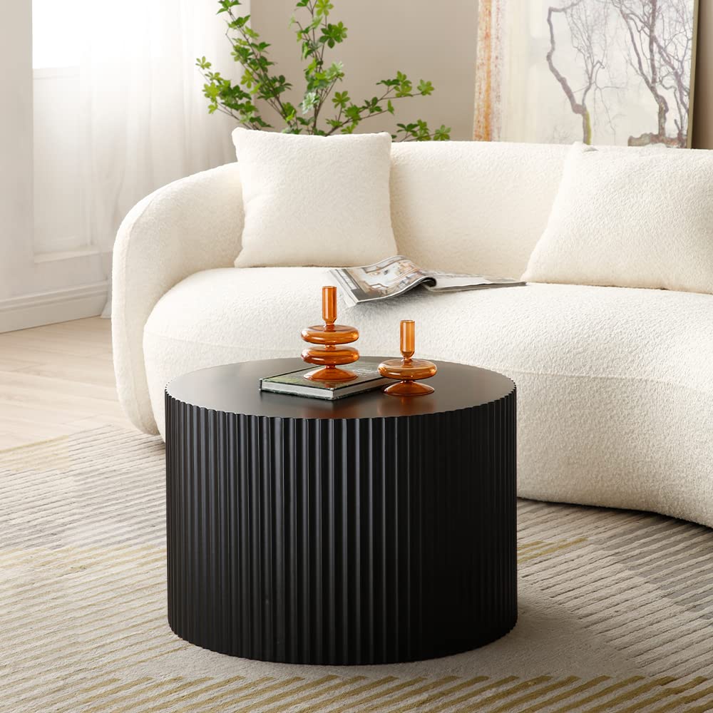 Nesting Coffee Table Set of 2(Round Neating-black)