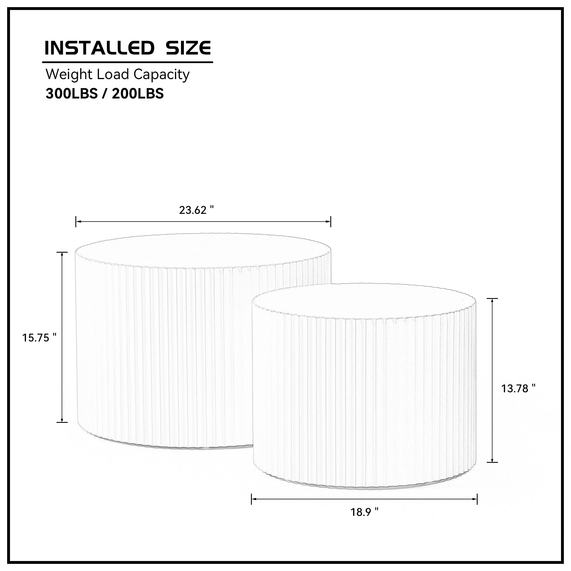 Nesting Coffee Table Set of 2(Round Neating-white)