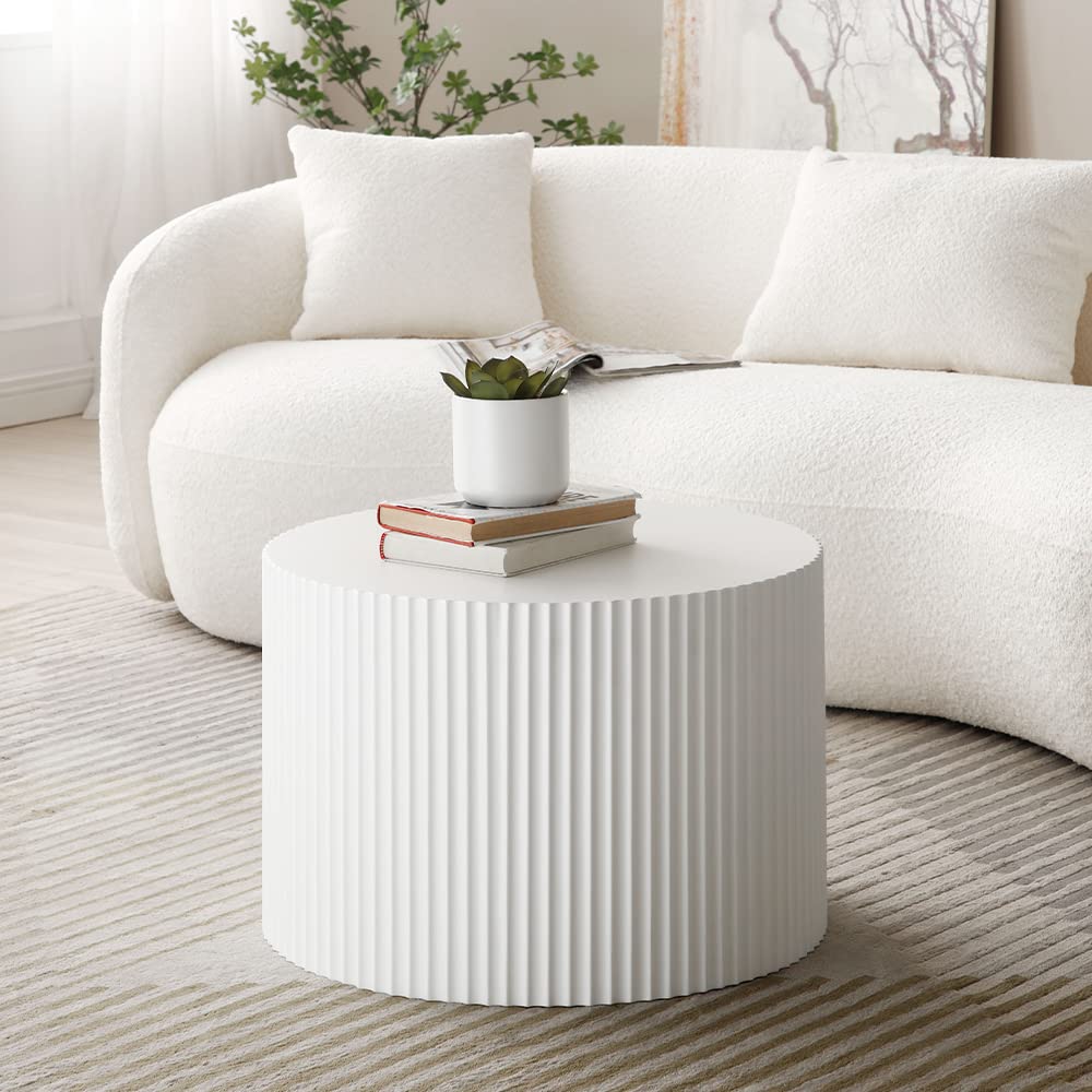Nesting Coffee Table Set of 2(Round Neating-white)