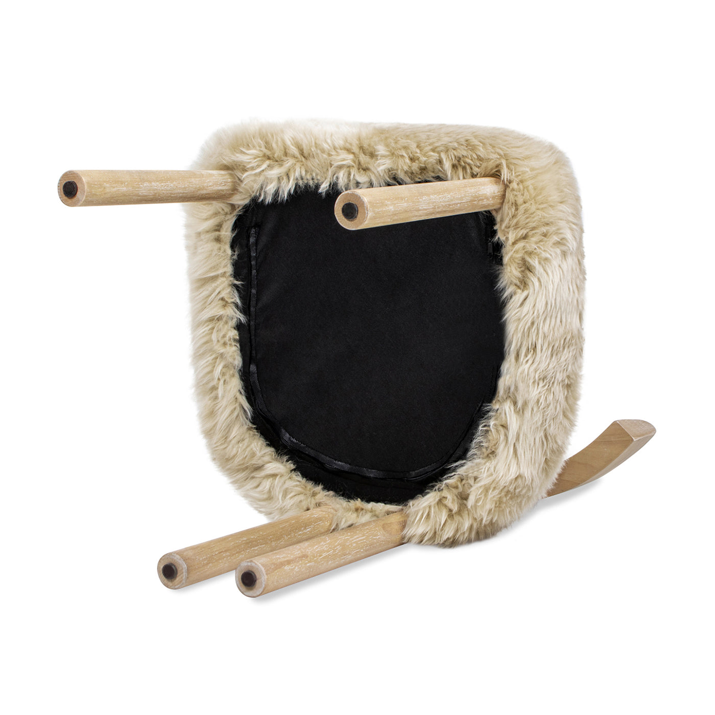 Sheepskin Fur Split Back Dining Chair