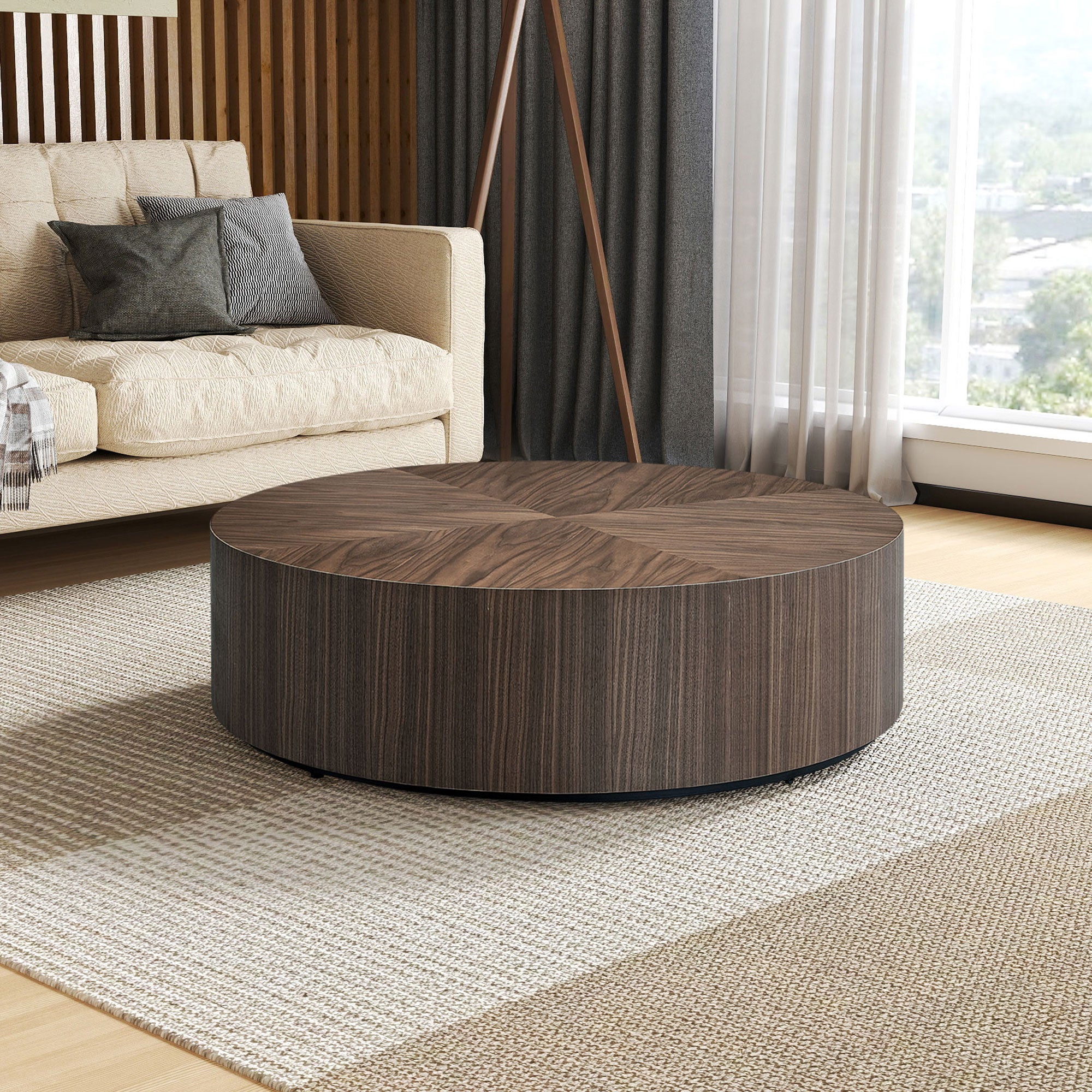 35.43 Inch Modern Round Coffee Table