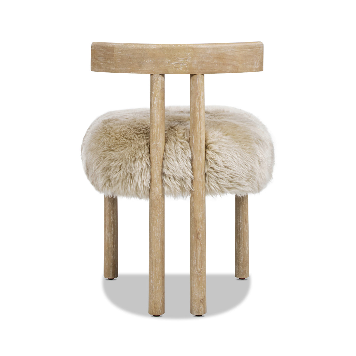 Sheepskin Fur Split Back Dining Chair