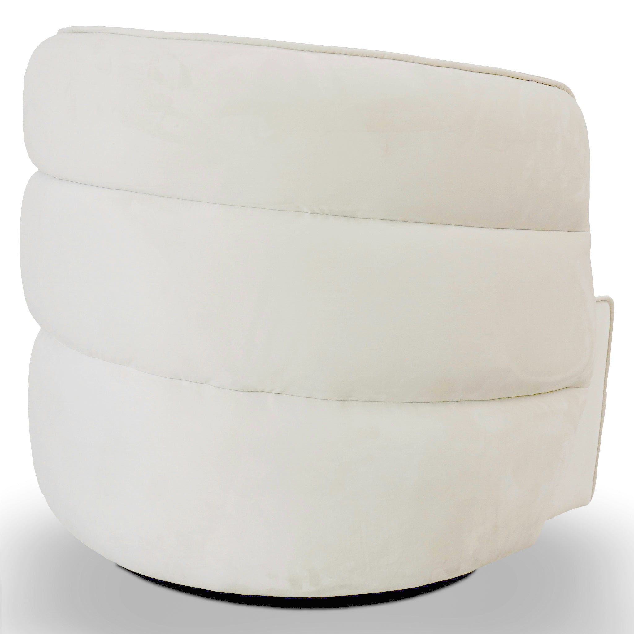 Walden Swivel Chair | Mid-Century Modern Velvet Accent Chair – Cream/Green/Burnt Orange, 360° Swivel, Fully Assembled