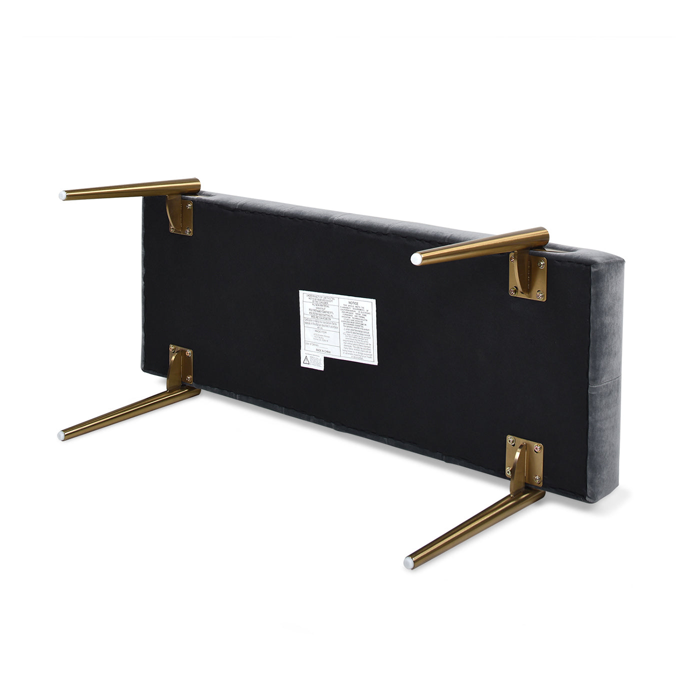 Upholstered Gold Accent Bench