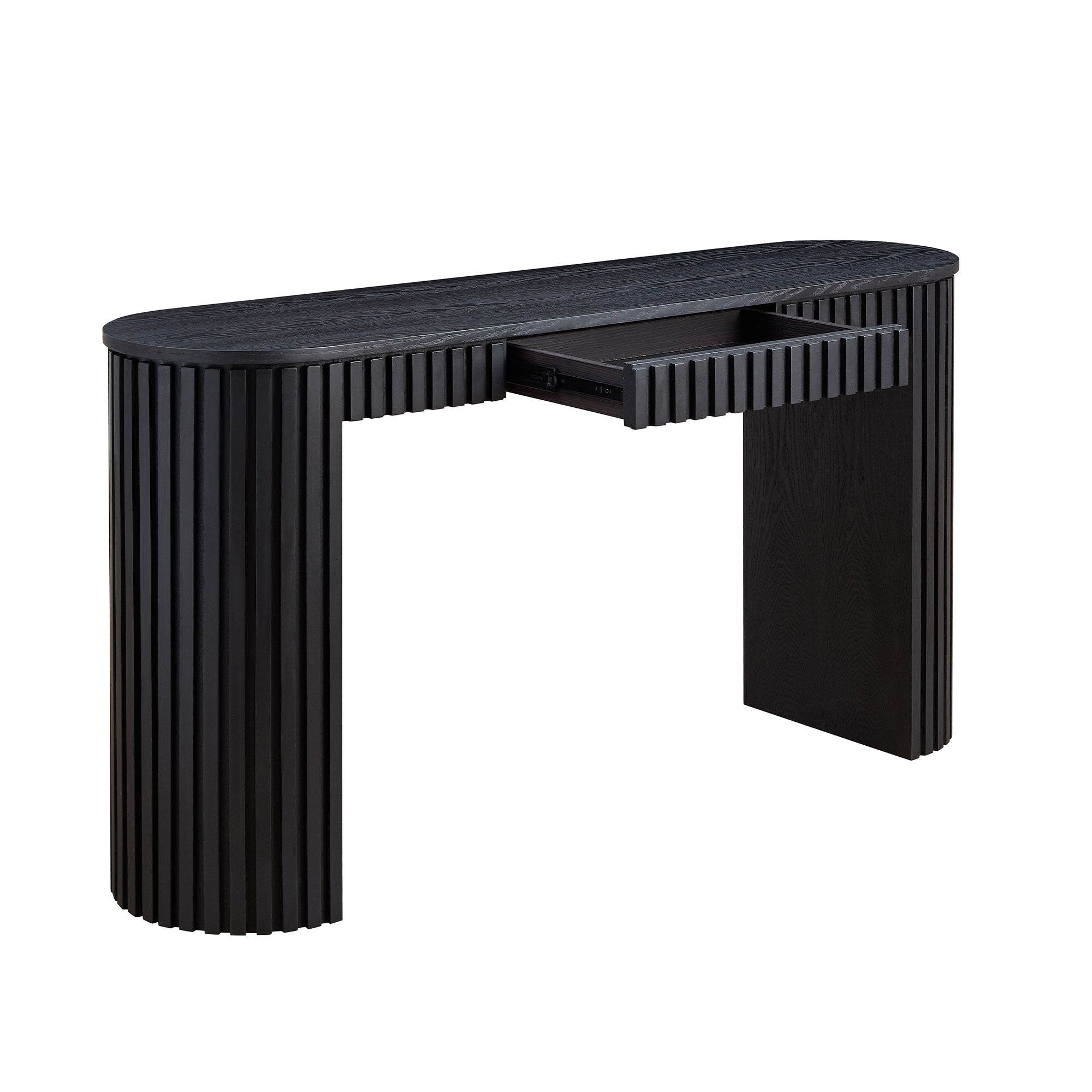 Modern Console Table With Drawer for Entryway with Unique Vertical Stripe Design for Living Room Hallway Foyer Entrance Study