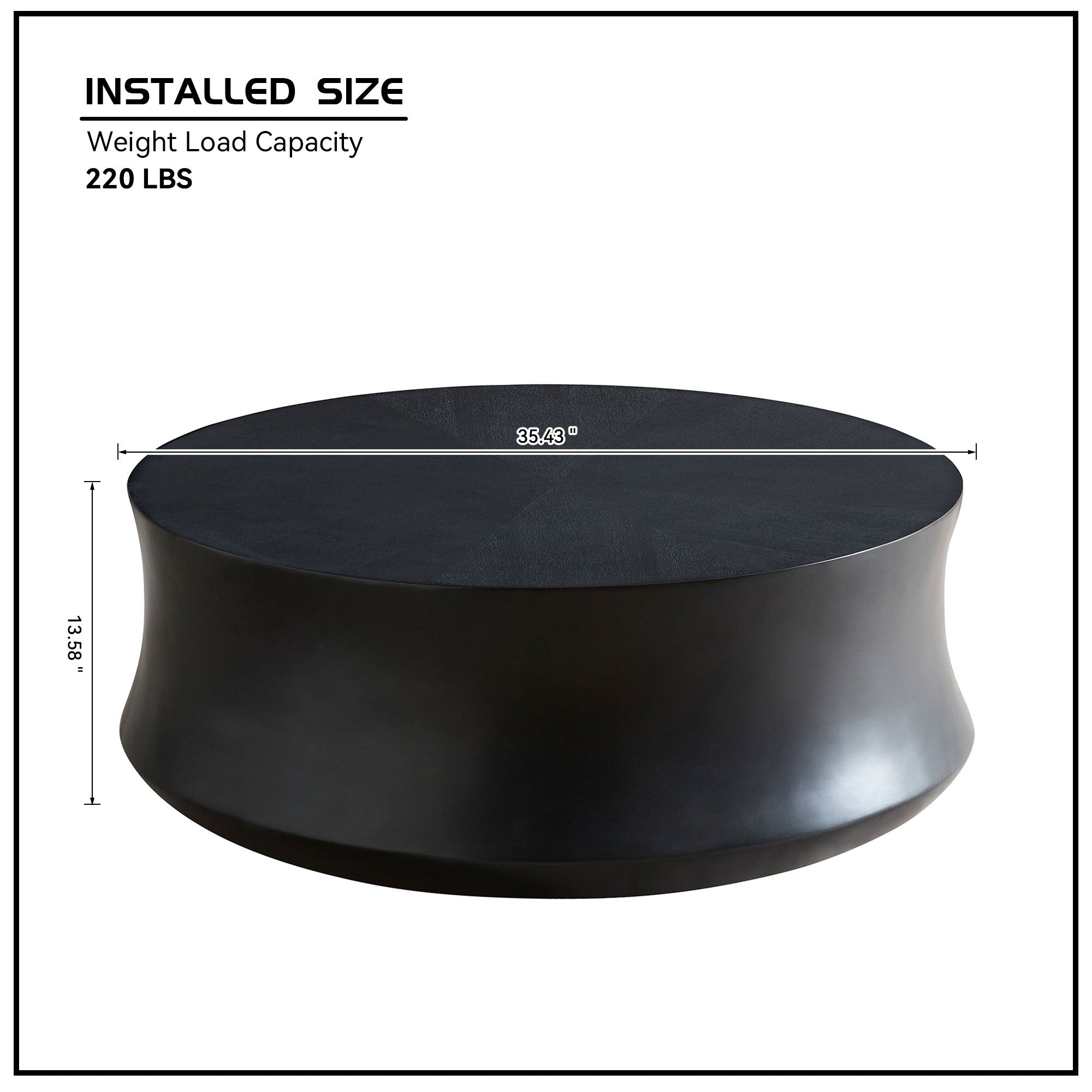 35.43 Inch Modern Round Coffee Table