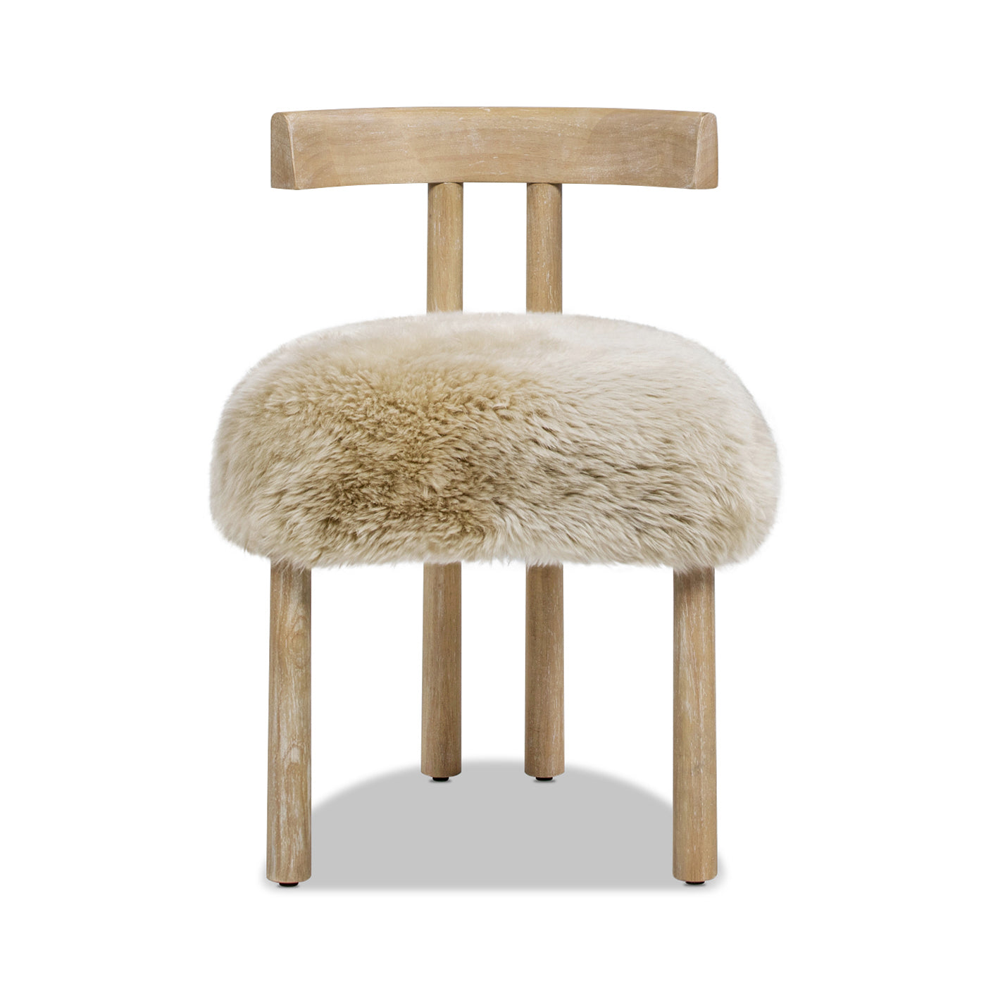 Sheepskin Fur Split Back Dining Chair