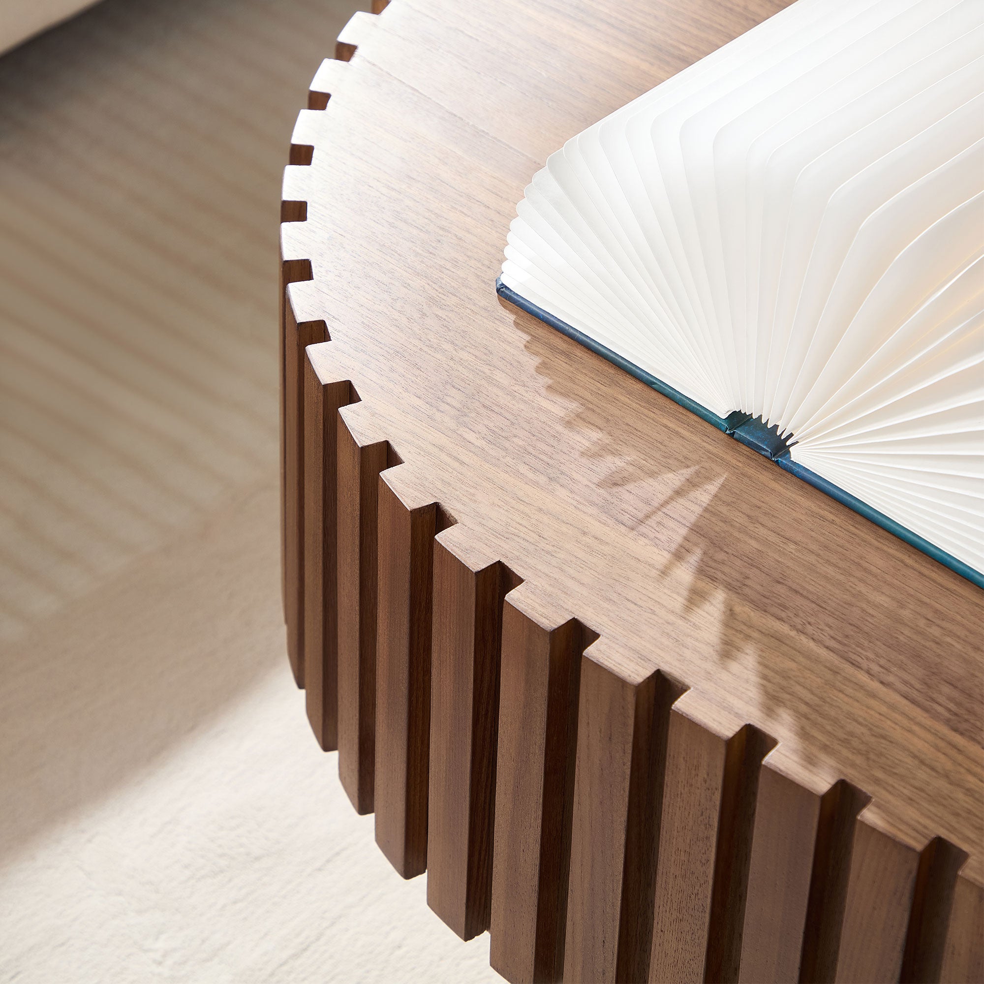 Small Wooden Oval Coffee Table: 43.70 Inches, Hand - crafted, Sturdy Pedestal 3 Color