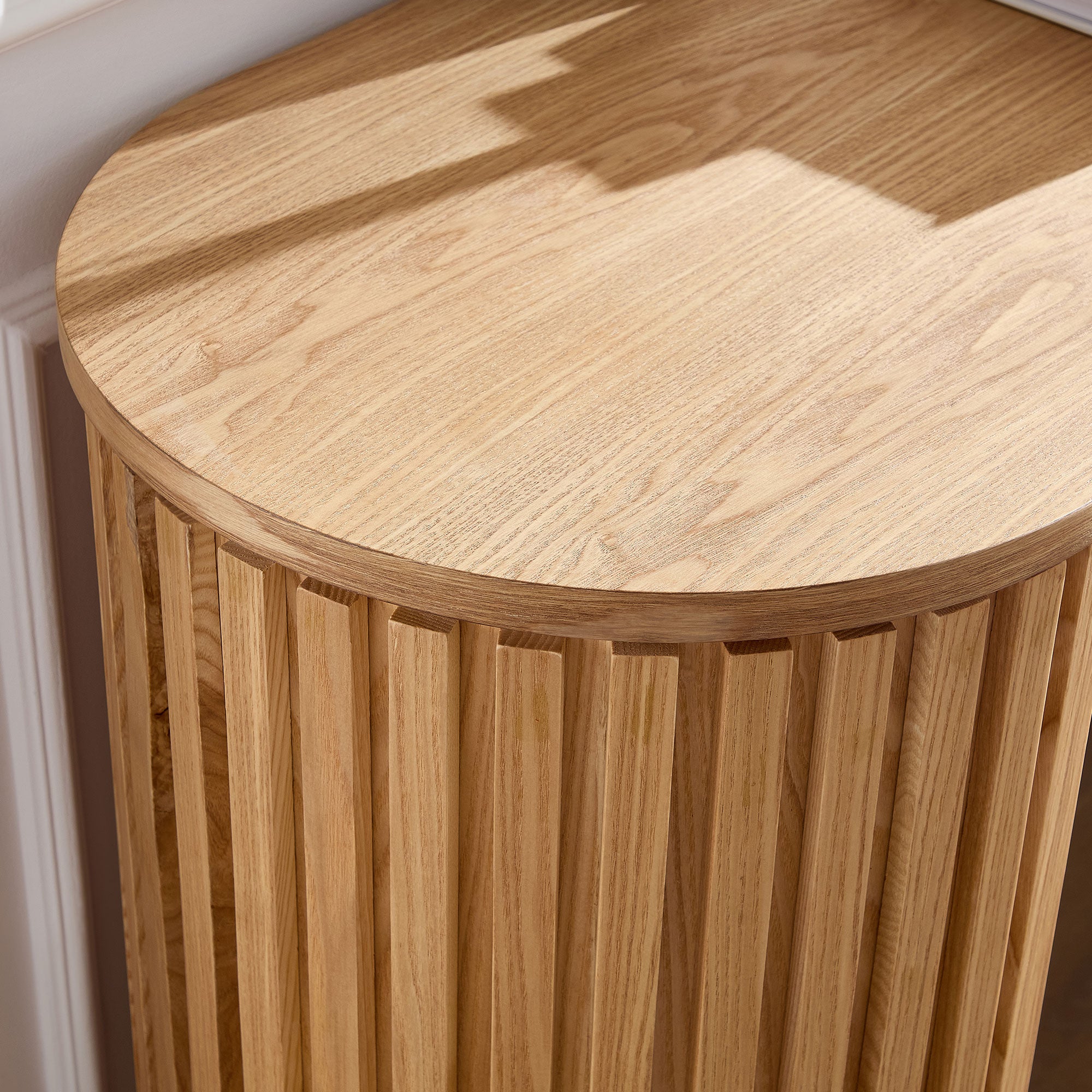 Modern Console Table With Drawer for Entryway with Unique Vertical Stripe Design for Living Room Hallway Foyer Entrance Study