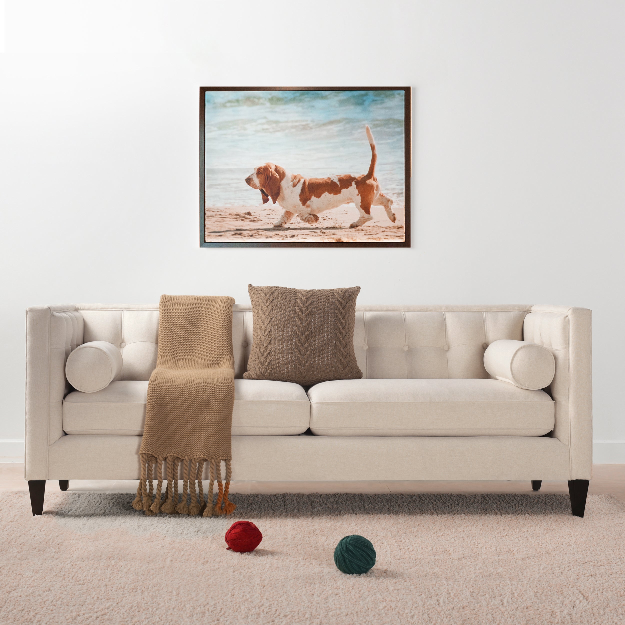 84" Modern Tuxedo Tufted Sofa