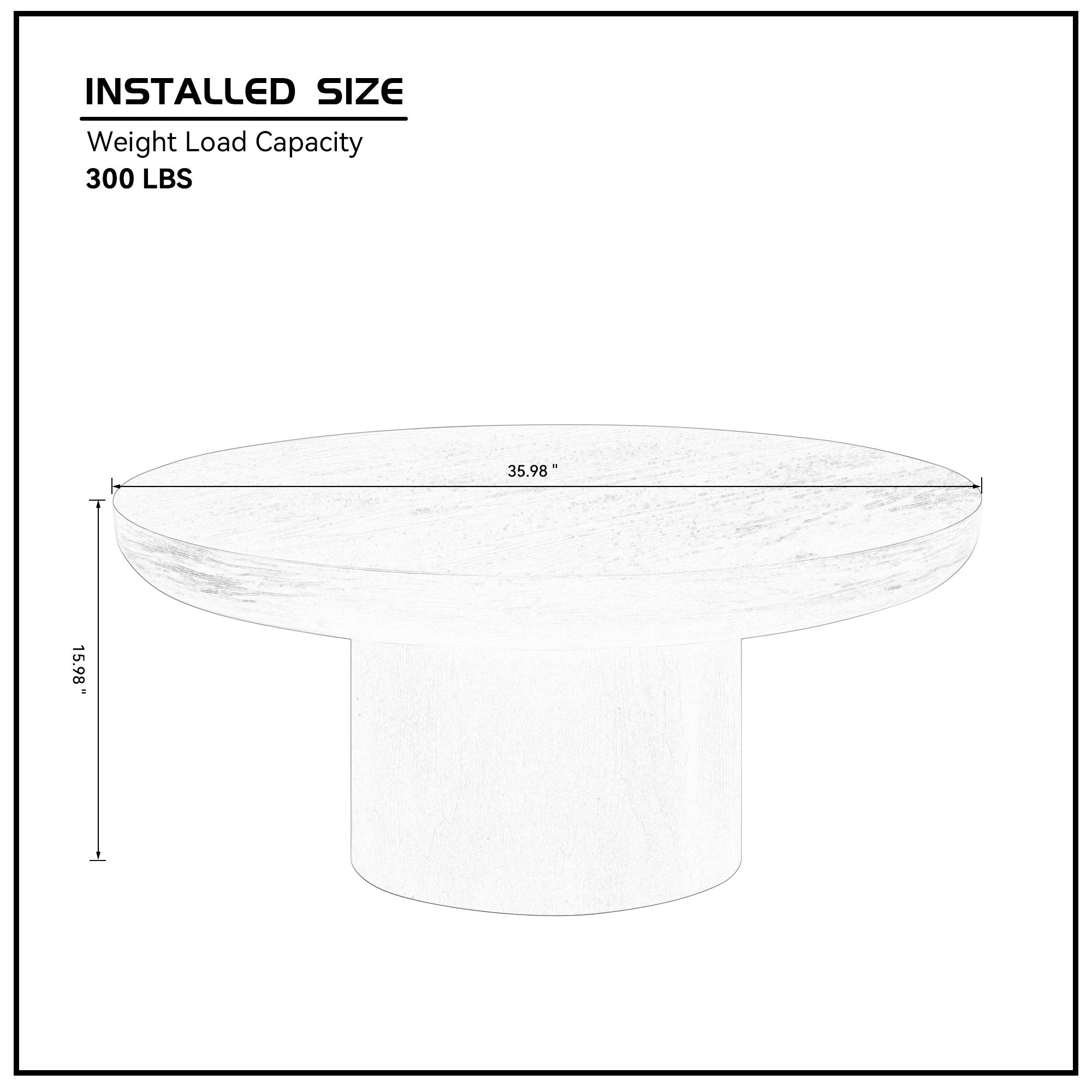 35.98 - inch Round Coffee Table: Cylindrical Leg, Wood Veneer for Living & Office