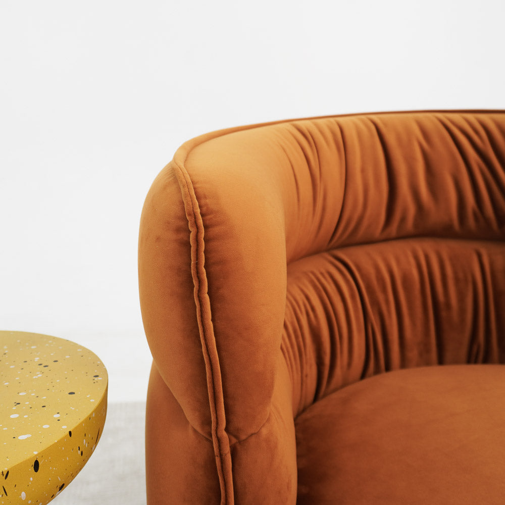 Walden Swivel Chair | Mid-Century Modern Velvet Accent Chair – Cream/Green/Burnt Orange, 360° Swivel, Fully Assembled