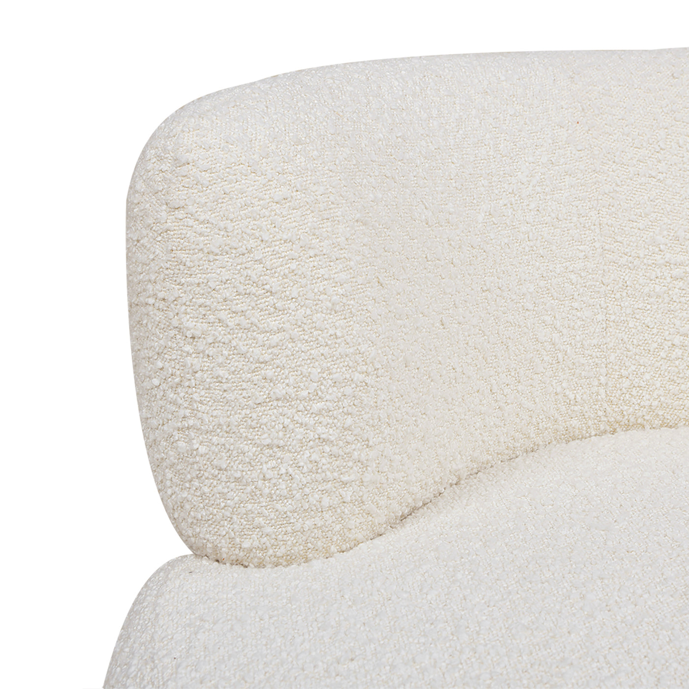360 Swivel Low Barrel Back Accent Chair, Ivory White Boucle