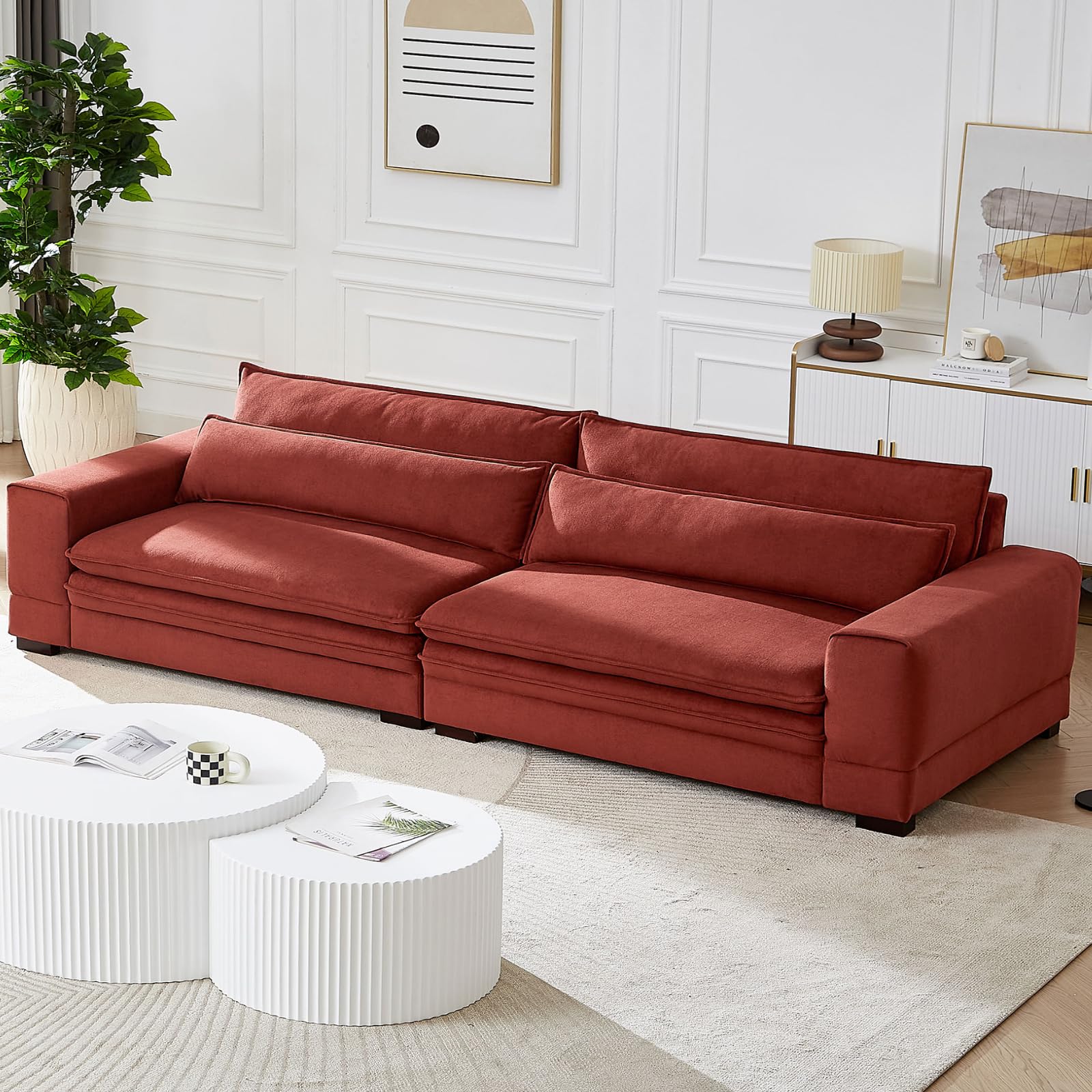 Mid Century Modern Sofa(Red)