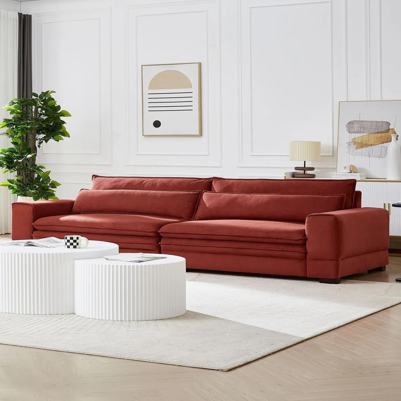 Mid Century Modern Sofa(Red)