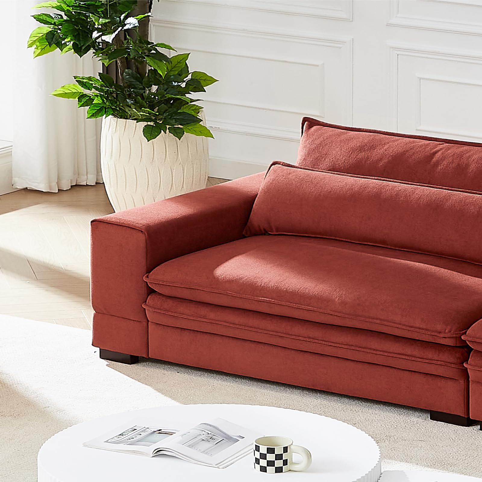 Mid Century Modern Sofa(Red)