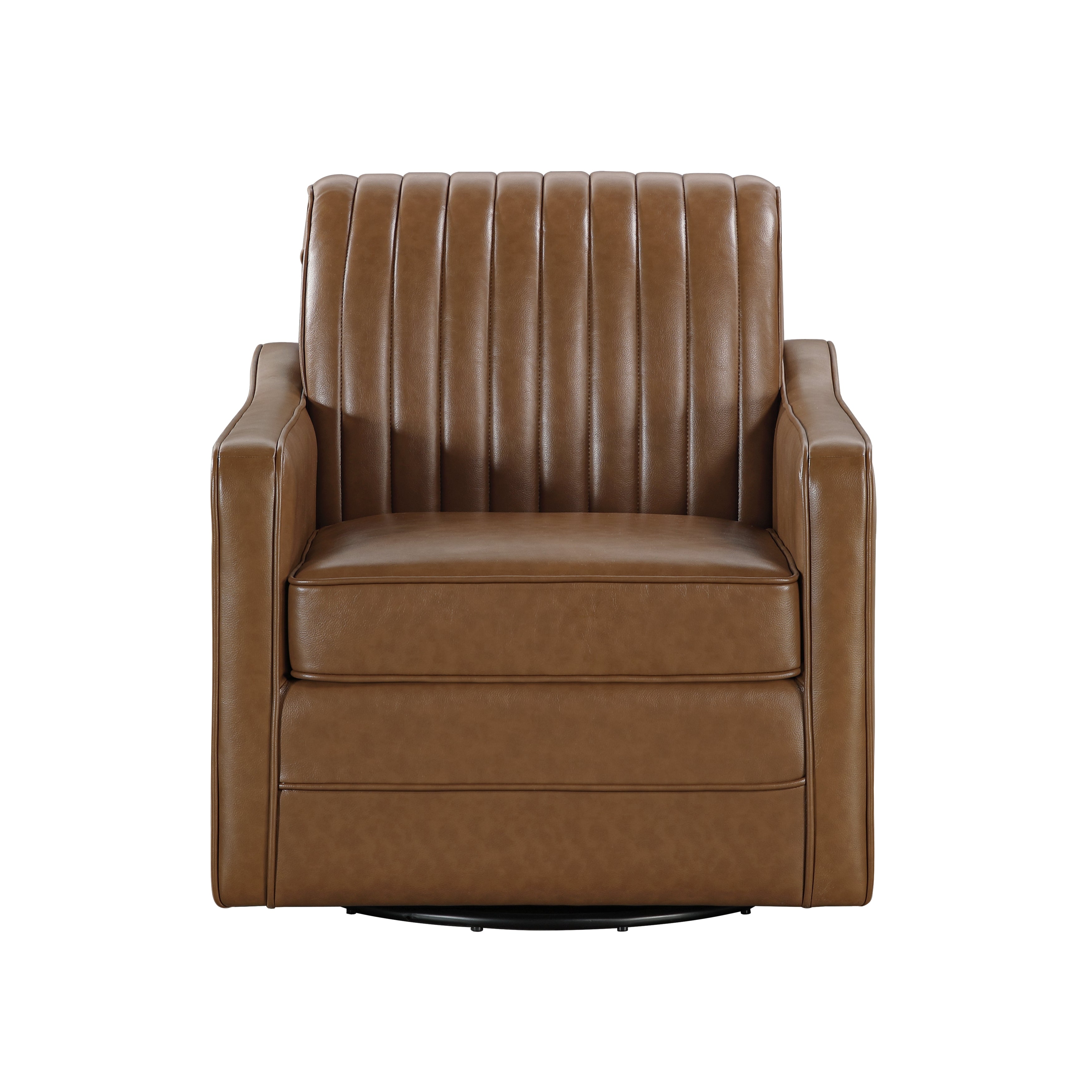 Cushion Seat Fully Upholstered Solid Wood Frame Metal Base Swivel Chair