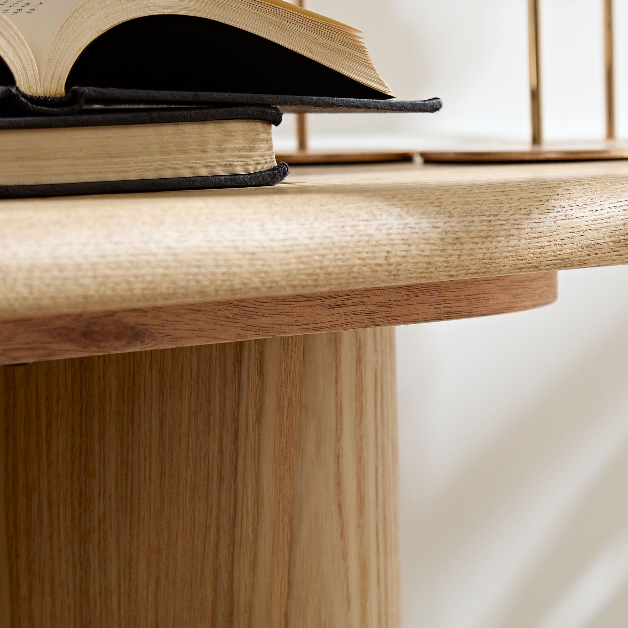 Modern Console Table for Entryway | Unique Cylinder Legs Design – 67" Wood Accent Table, Mid-Century Modern, Natural/Black