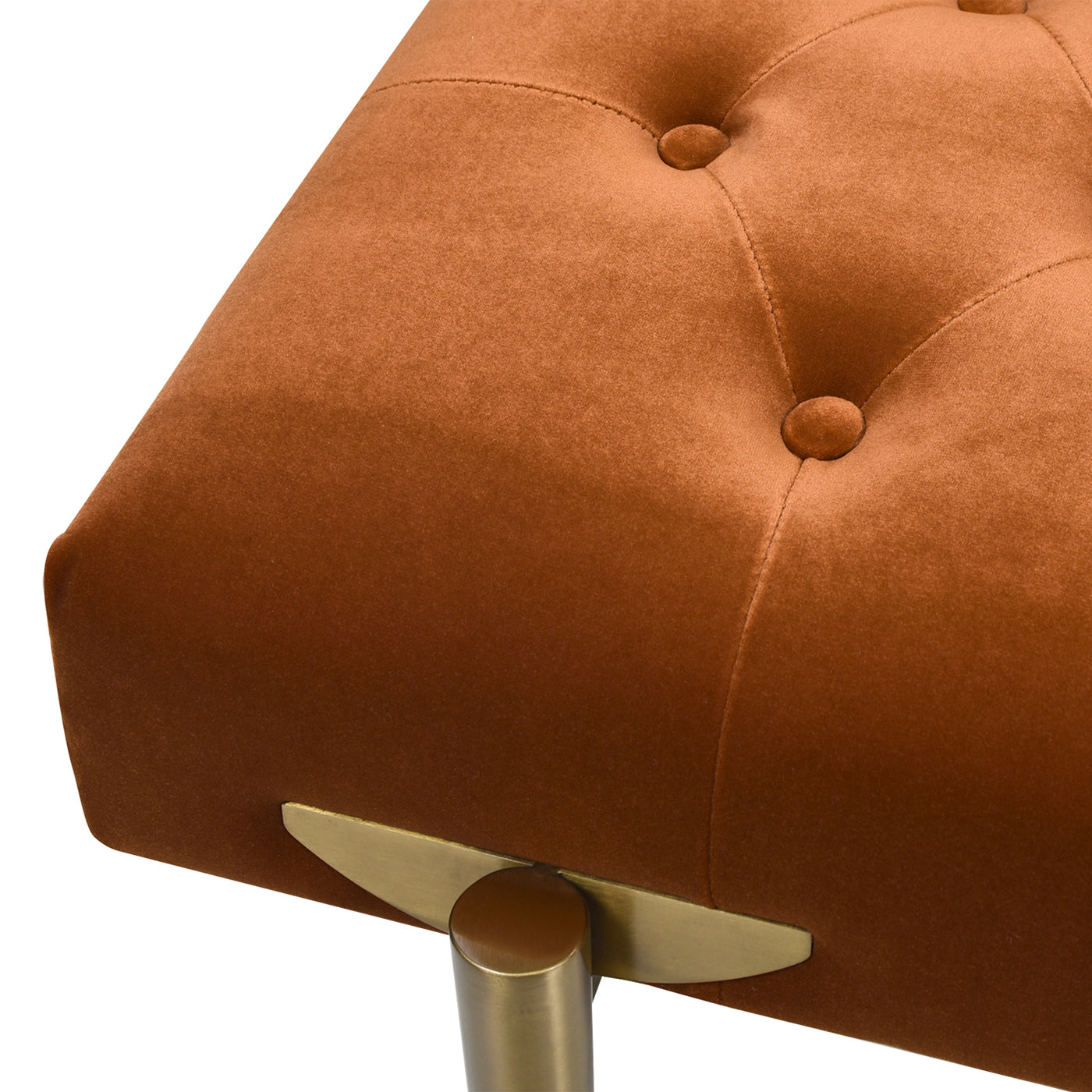 Upholstered Gold Accent Bench