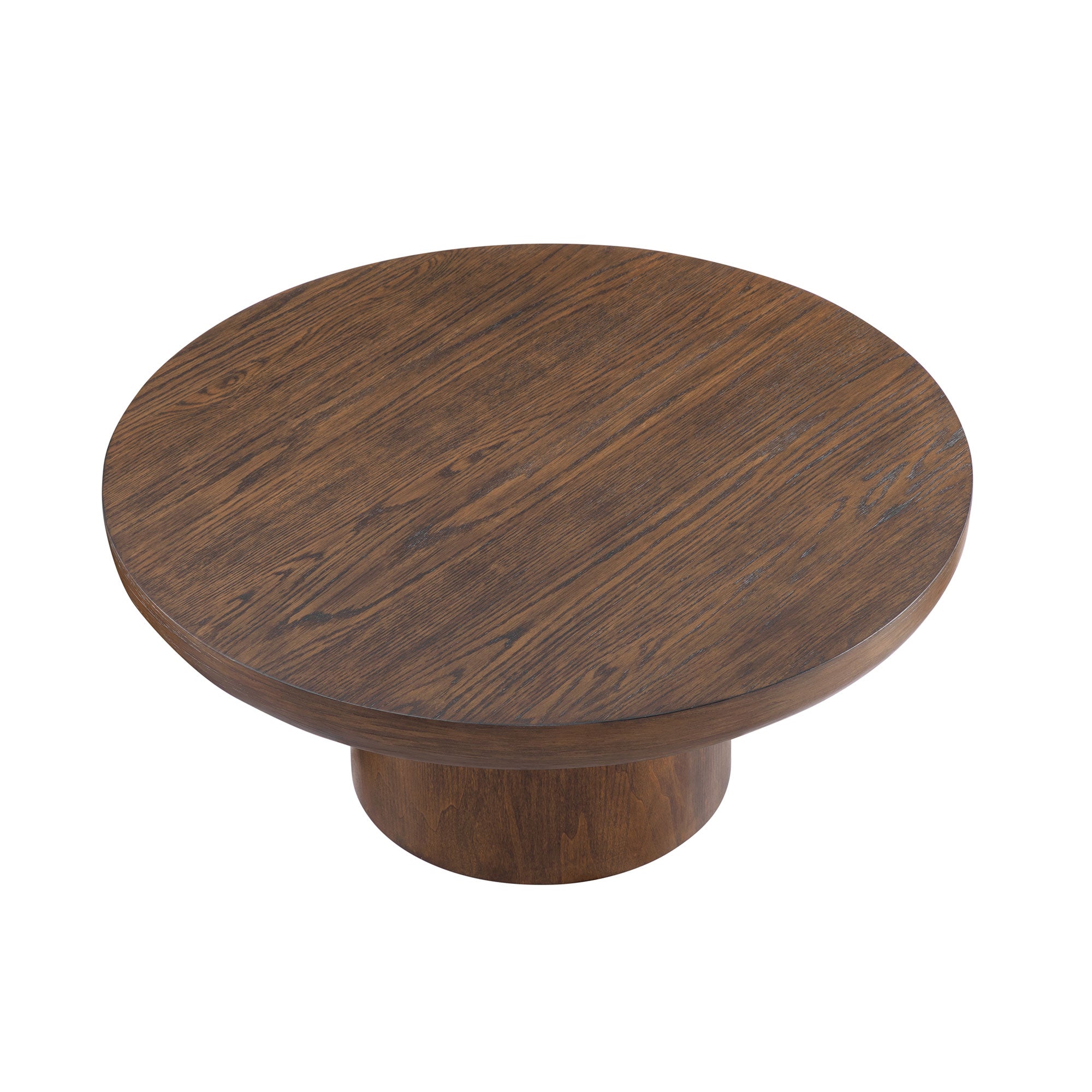 35.98 - inch Round Coffee Table: Cylindrical Leg, Wood Veneer for Living & Office
