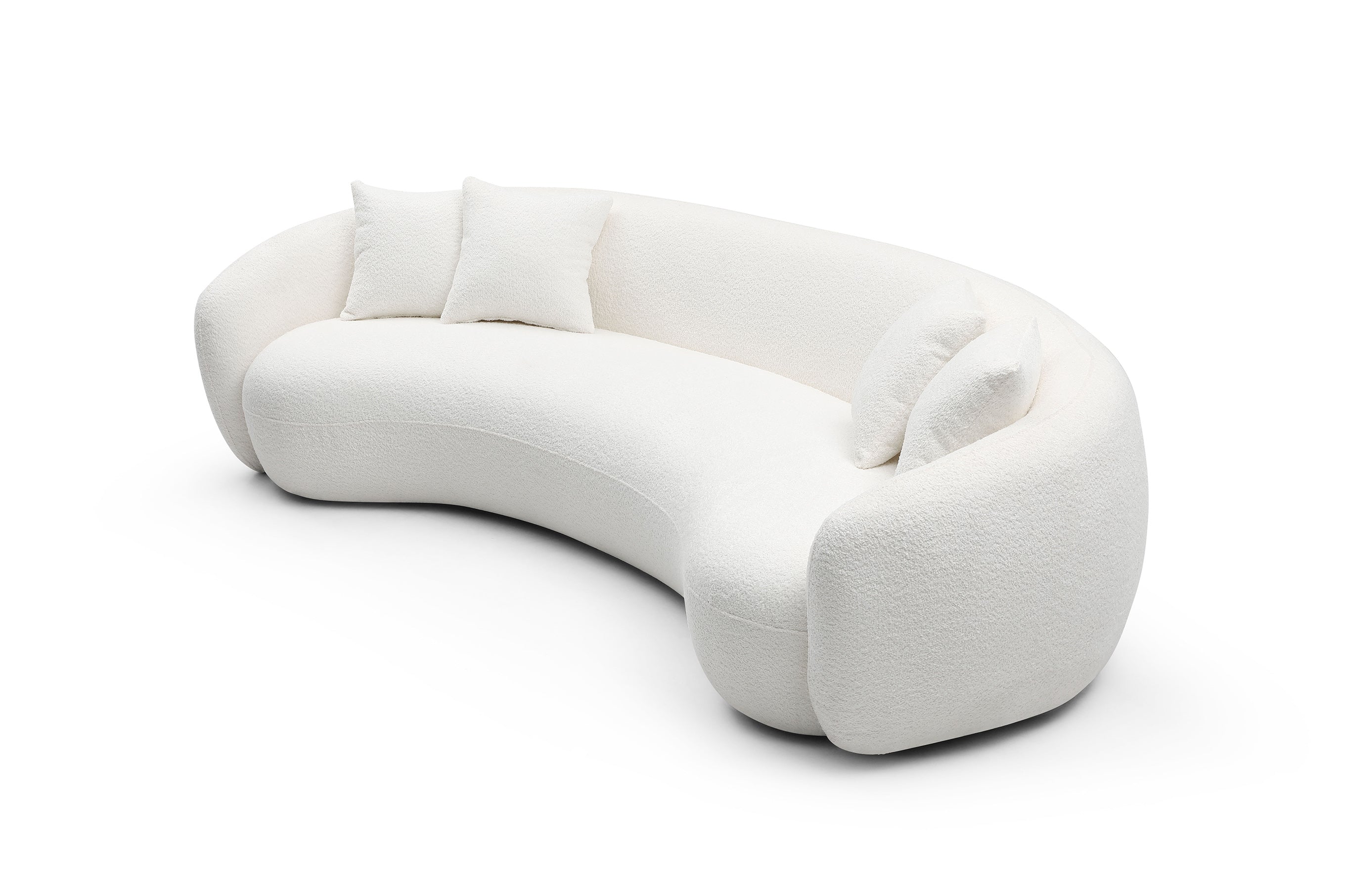 102‘’ Curved Boucle Sofa 4-Seat