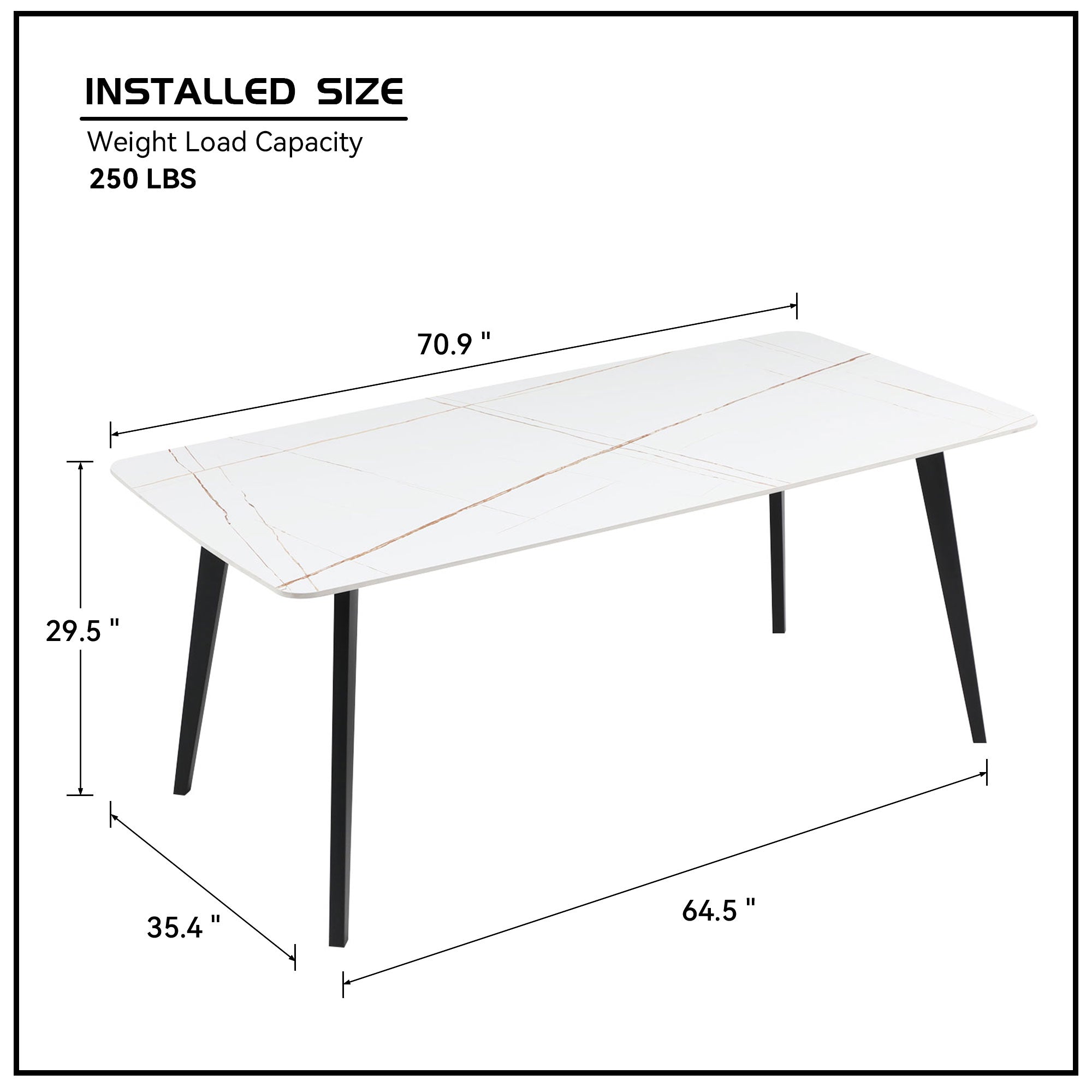 Porcelain Dining Table White