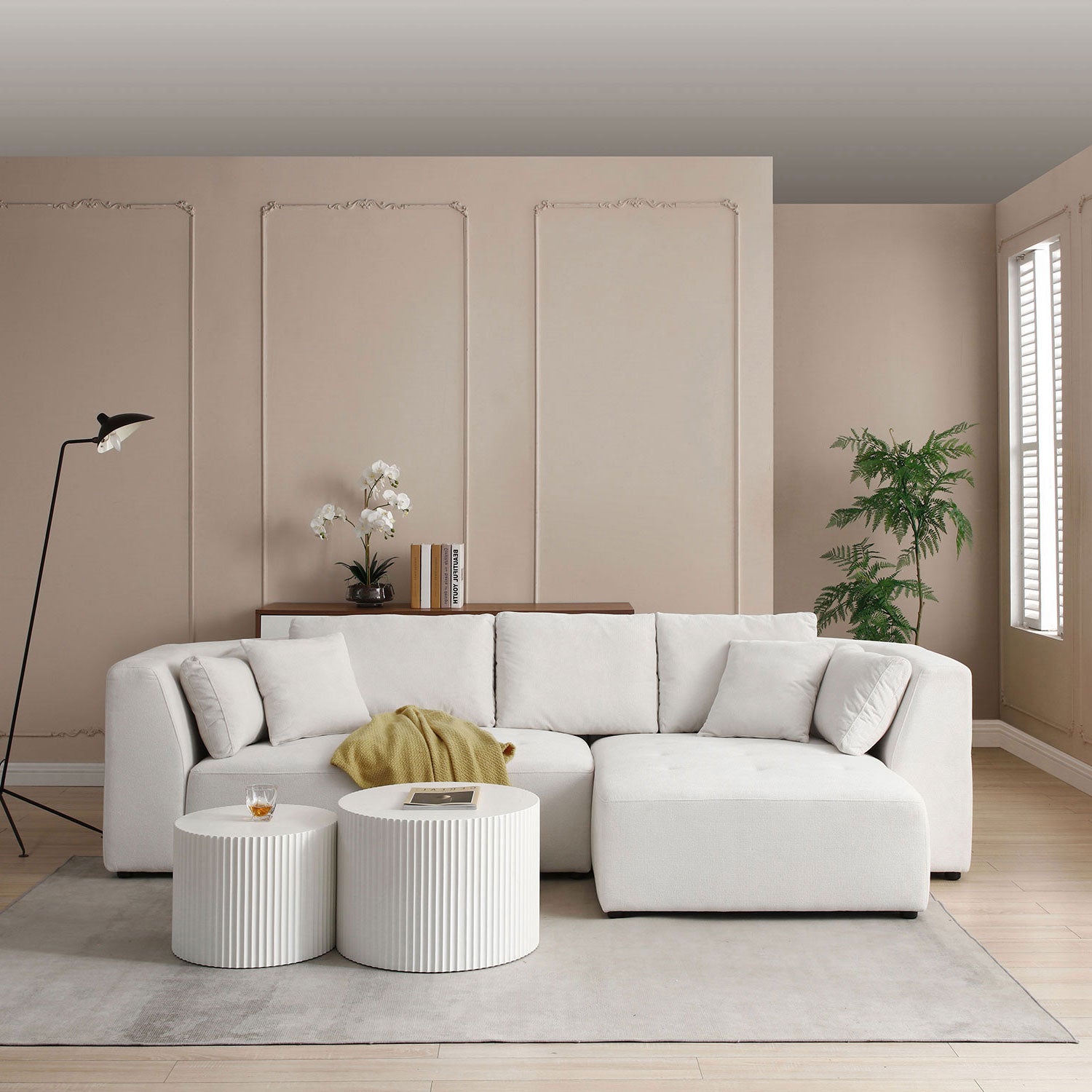 L-shape Sectional Sofa, Beige