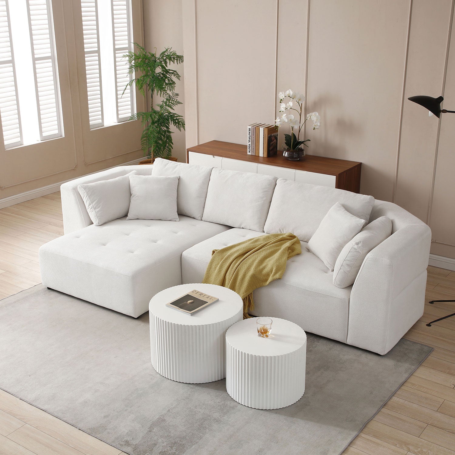 L-shape Sectional Sofa, Beige