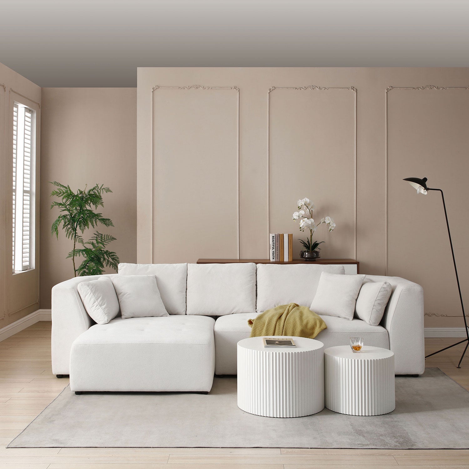 L-shape Sectional Sofa, Beige