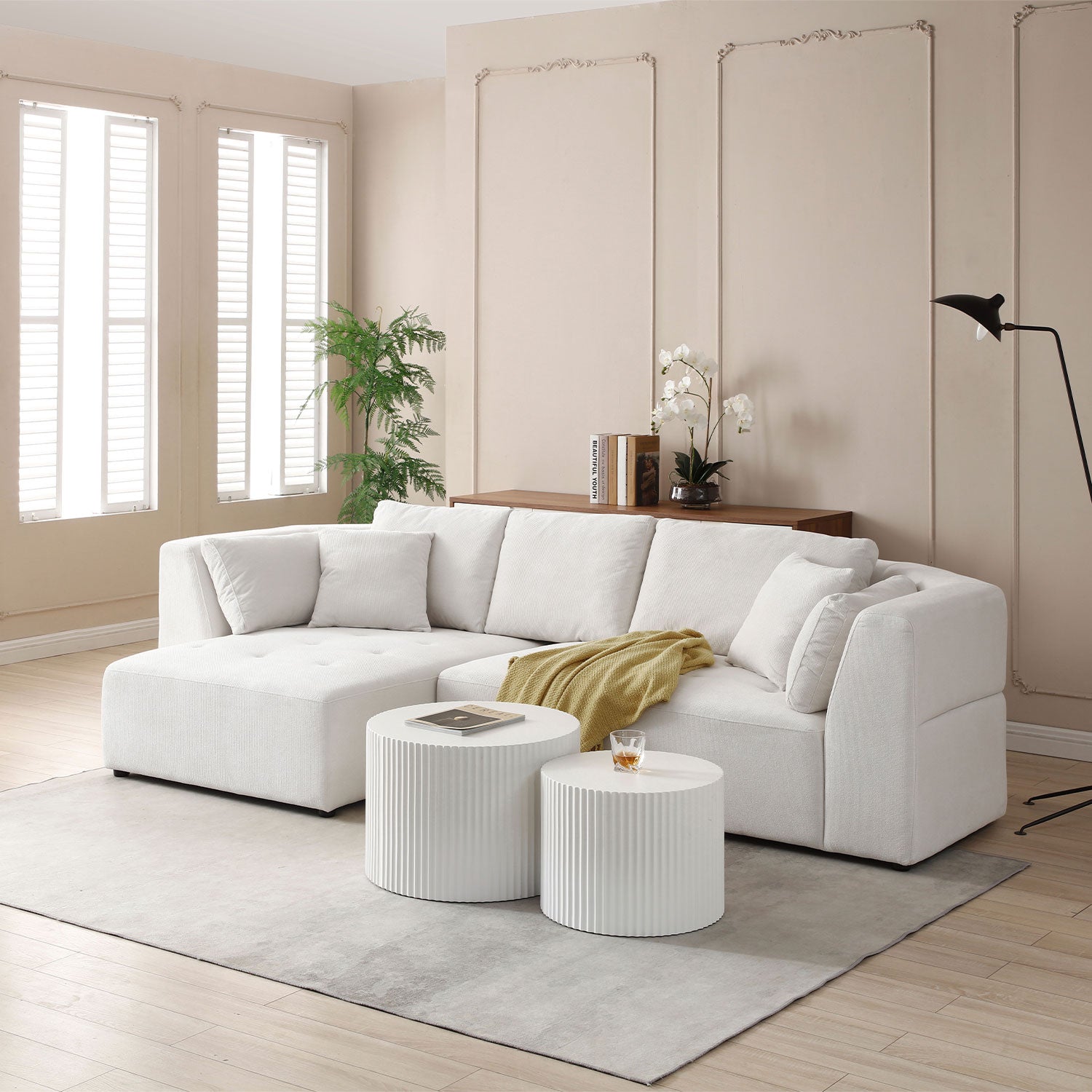 L-shape Sectional Sofa, Beige